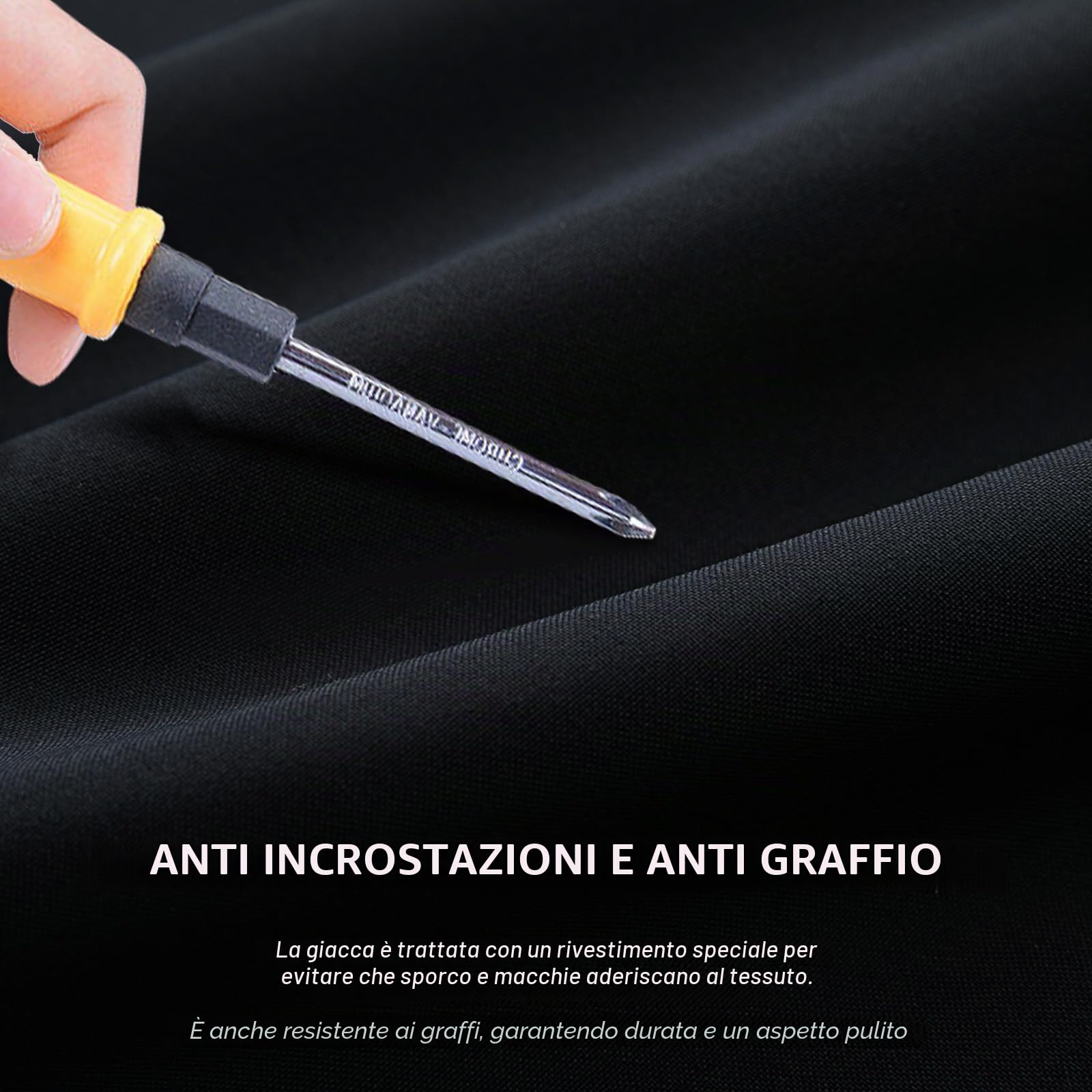 Uomo All’Giacca Antipioggia Impermeabile Cappotto Impermeabile Traspirante Tuta Antivento con Cappuccio Staccabile e Tasca con Cerniera
