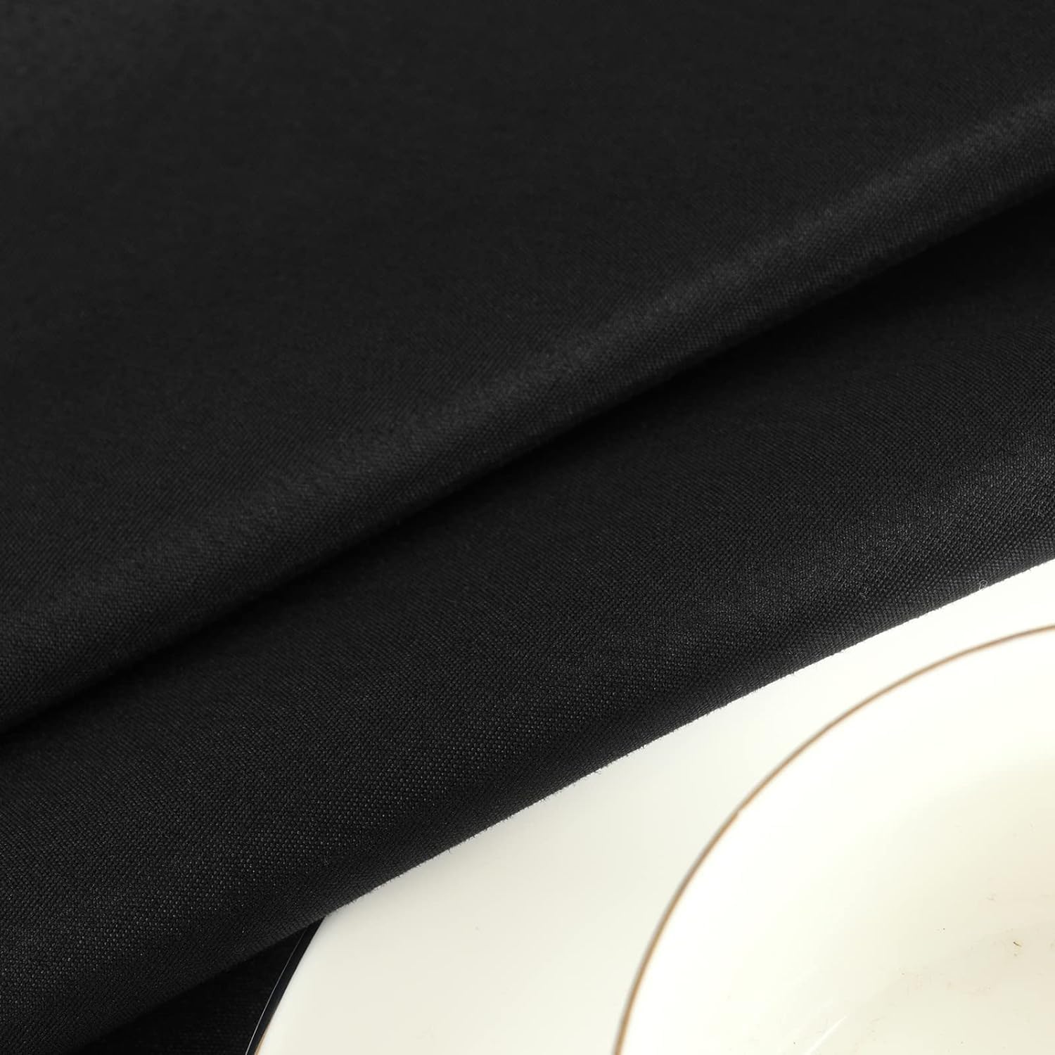 Paquete de 6 Manteles Negro de Poliéster para Mesas Rectangulares de 8 Pies, Reutilizables para Banquetes de Bodas y Fiestas (229 x 396cm)