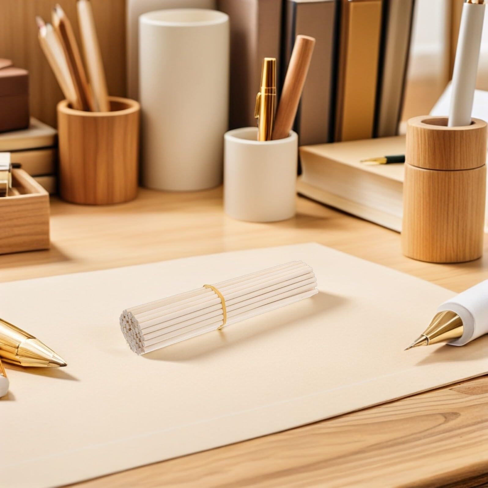 Holibanna 150piezas Palitos de Madera Hechos Mano Varillas de Madera Redondas sin Terminar Palitos de Helado para Manualidades Decoración de Tartas Pasadores Naturales para Manualidades