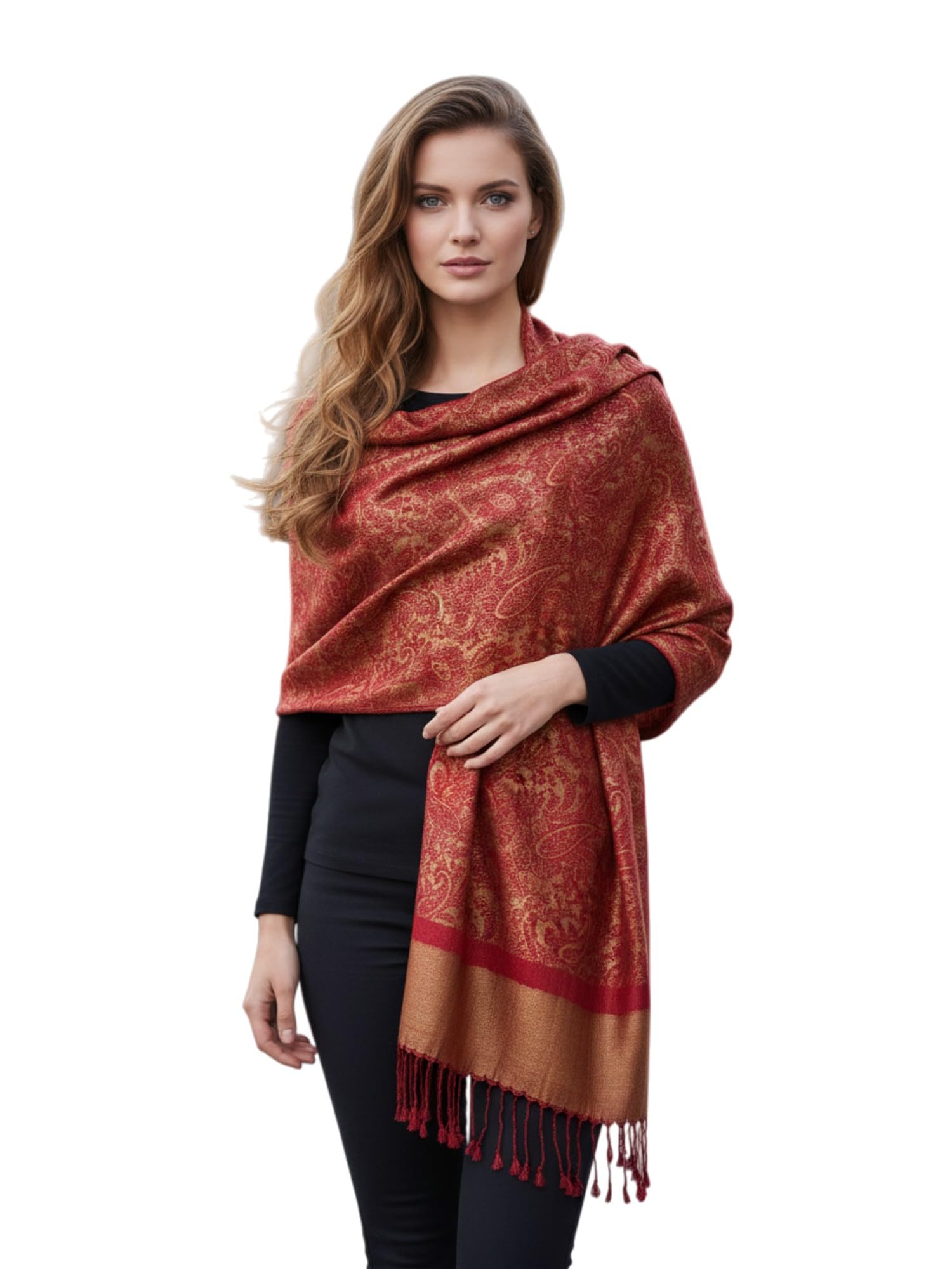 PASKMLNA Paisley Jacquard Pashmina Shawl Wrap Scarf Stole