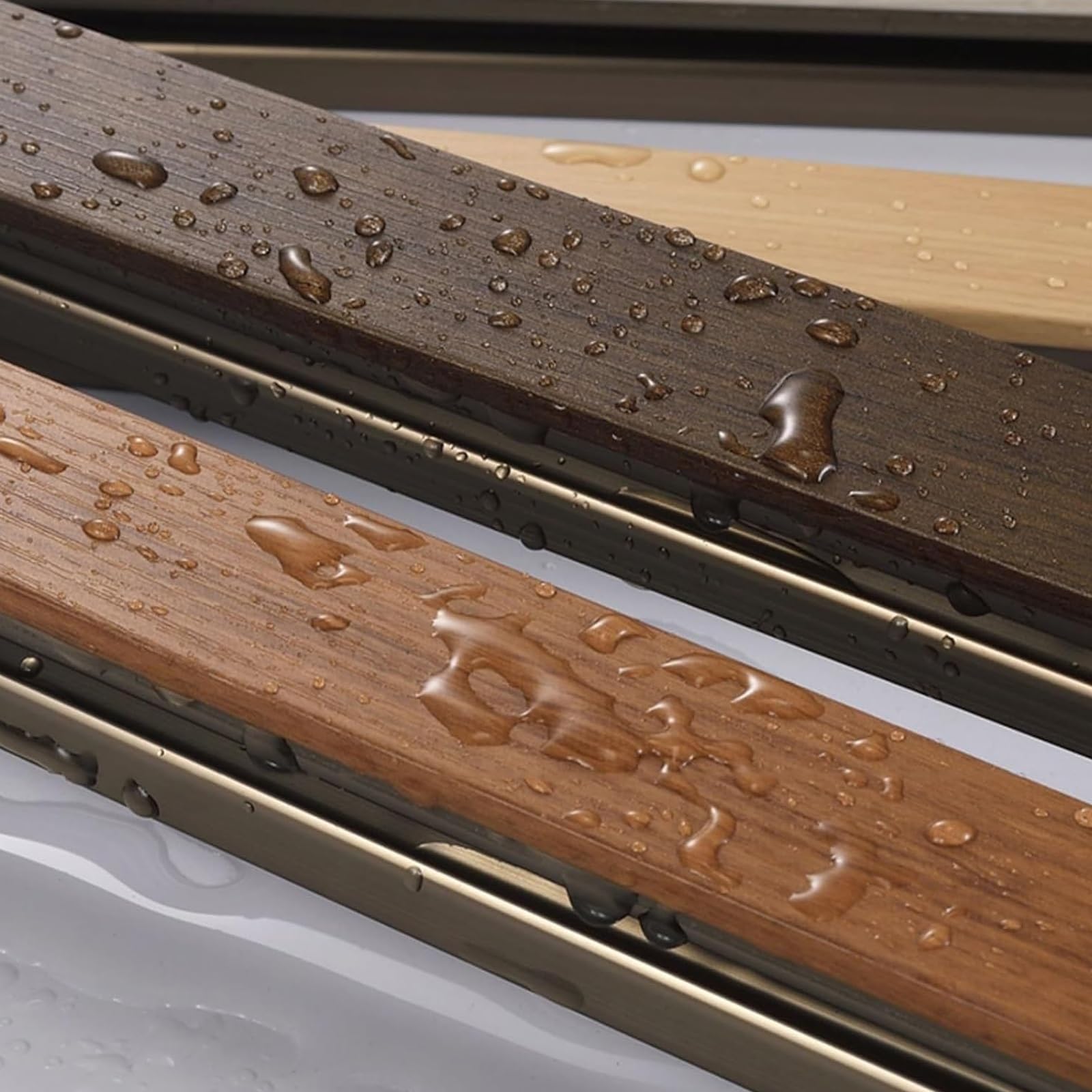 Wytrzymałe podwójne karnisze, aluminiowy, cichy system szyn z wykończeniem słojów drewna, 200 cm, do rozdzielacza pomieszczenia, gładkie, ciche rolki dla łatwej obsługi