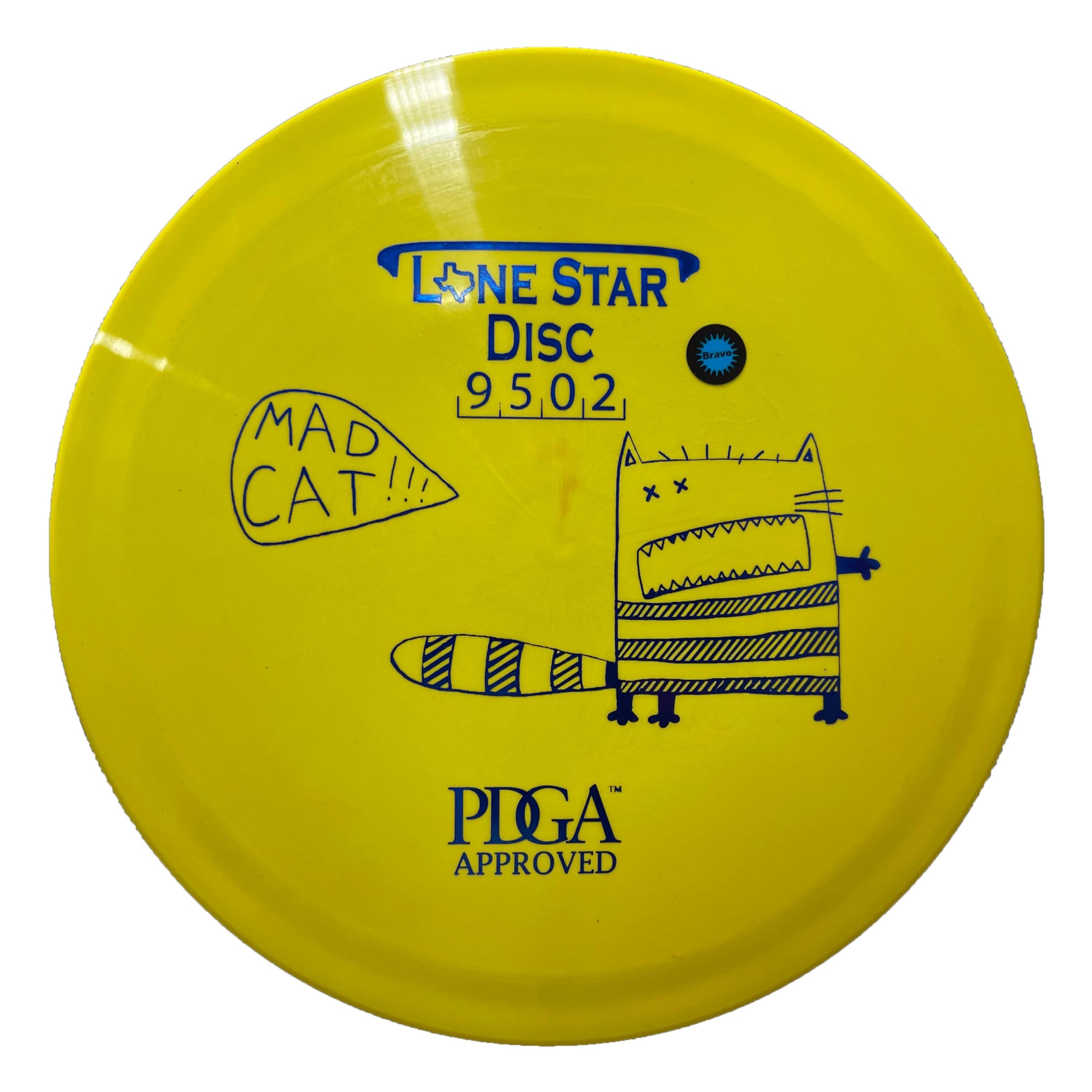 Lone Star Disc Bravo Mad Cat | Overstable Disc Golf Fairway Driver | Artist Stamp 170g+ | Durable & Smooth Premium Plastic | Great for Forehand and Backhand Shots | Colors May Vary