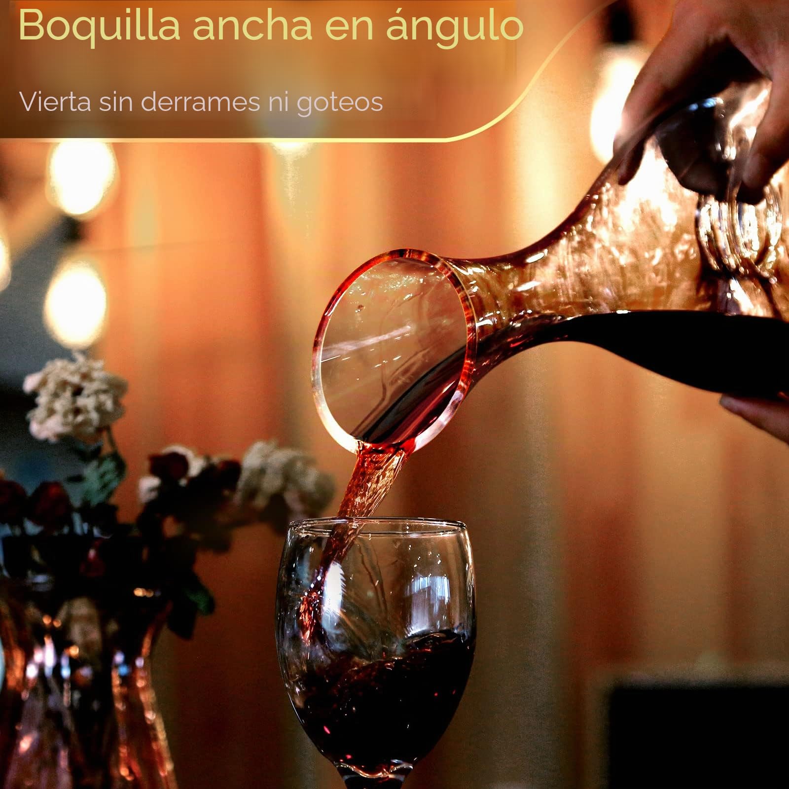NUTRIUPS Decantadores para Vino Decantador de Vino 1.2L Jarra para Vino Sin Plomo Soplado a Mano Decantador & Tapones Aireador de Vino Accesorios Decanter