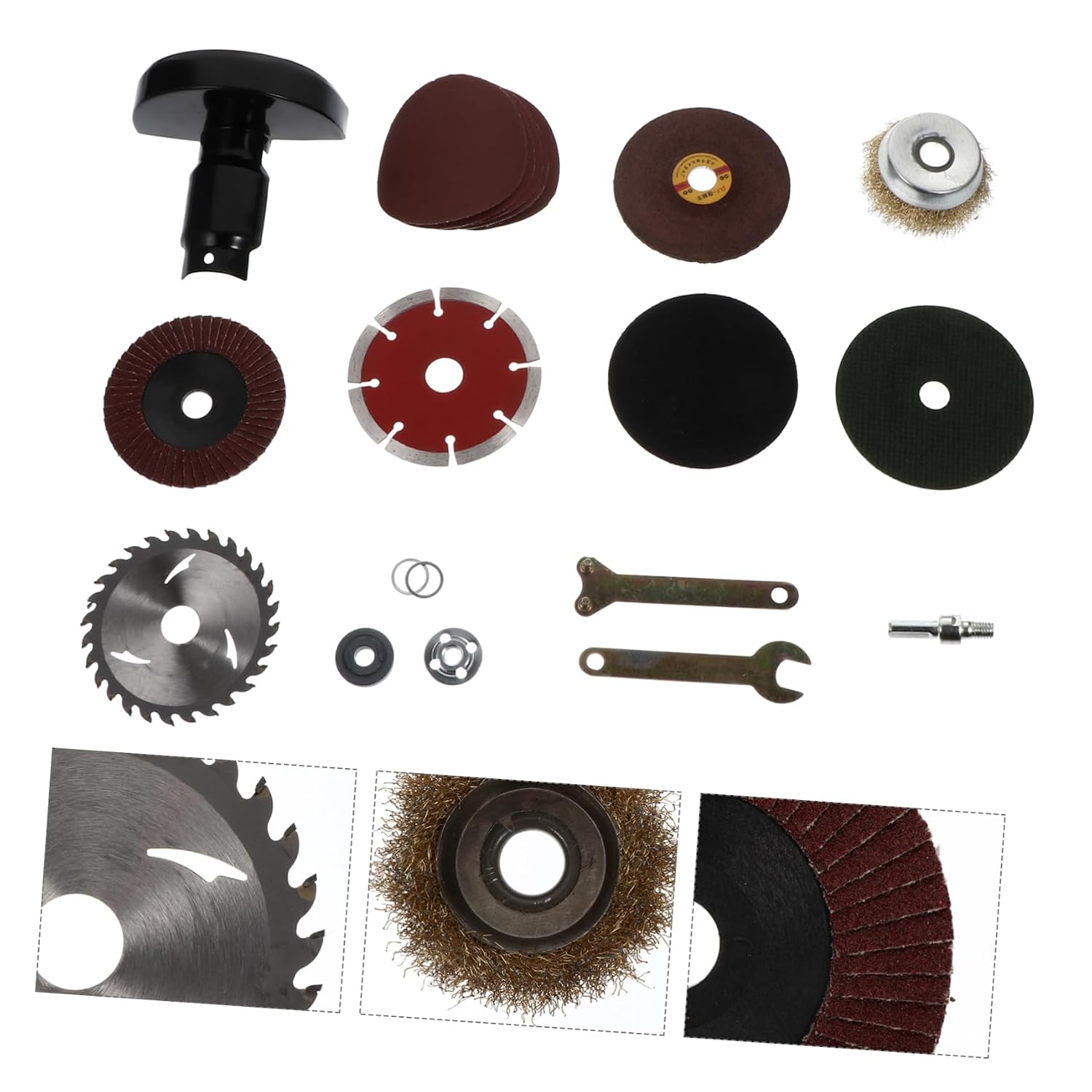 NUOBESTY 1Set Electric Drill Polishing Conversion Kit with Angle Grinder Accessories Includes Sandpaper Cutting Discs and Brushes for Jade Polishing