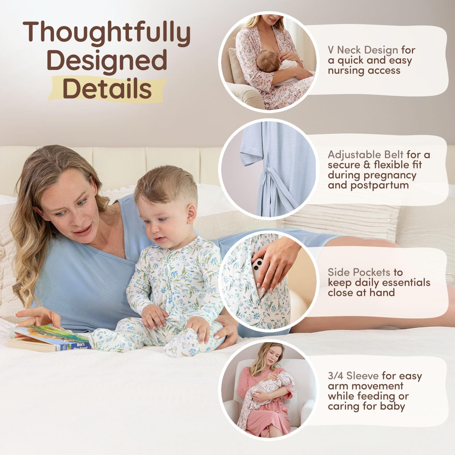 Maternity Robe - Botanical Collection - Image 3