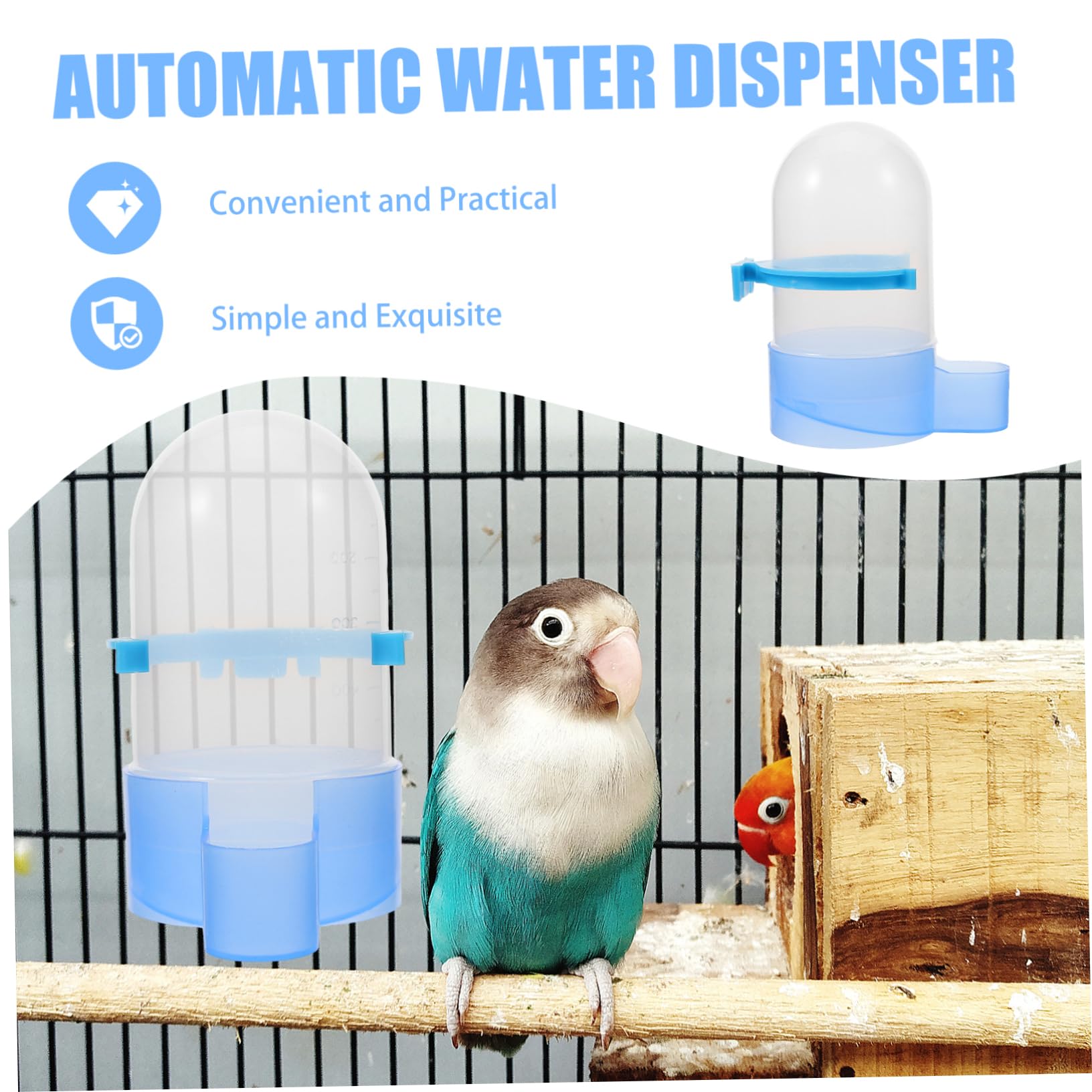 BESPORTBLE 5pièces Mangeoire Automatique pour Oiseaux Abreuvoir Multi-Usage avec Distributeur Eau Nourriture pour Volatiles Design Pratique Et Compact Accessoire pour Cage à Oiseaux