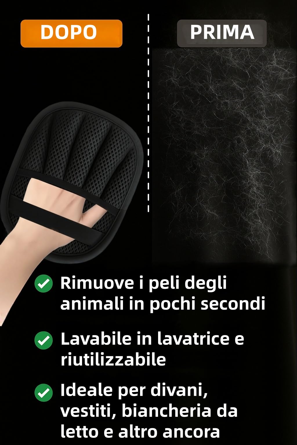 ZenithyrEn 2 Guanti Peli Gatto e Cane – Guanto Leva Peli Animali, Design Ispessito con Forte Forza Elettrostatica