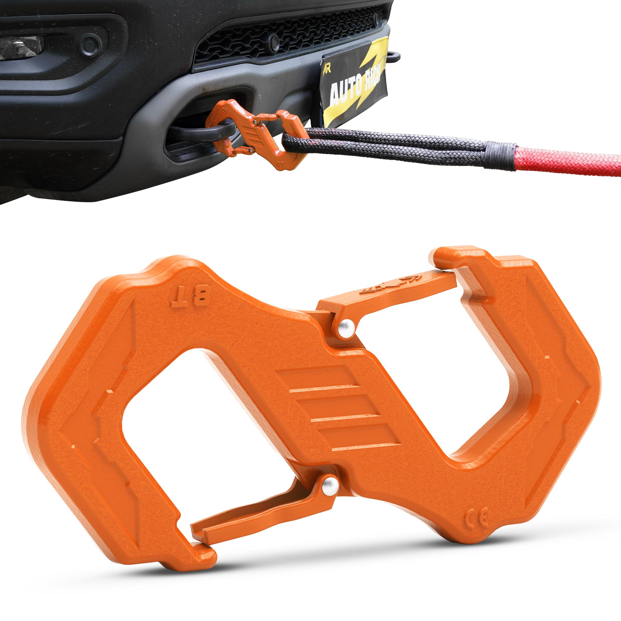 3/8" S Tow Hook, 33,000Lbs MBS Quick Winch Recovery Shackle Hook