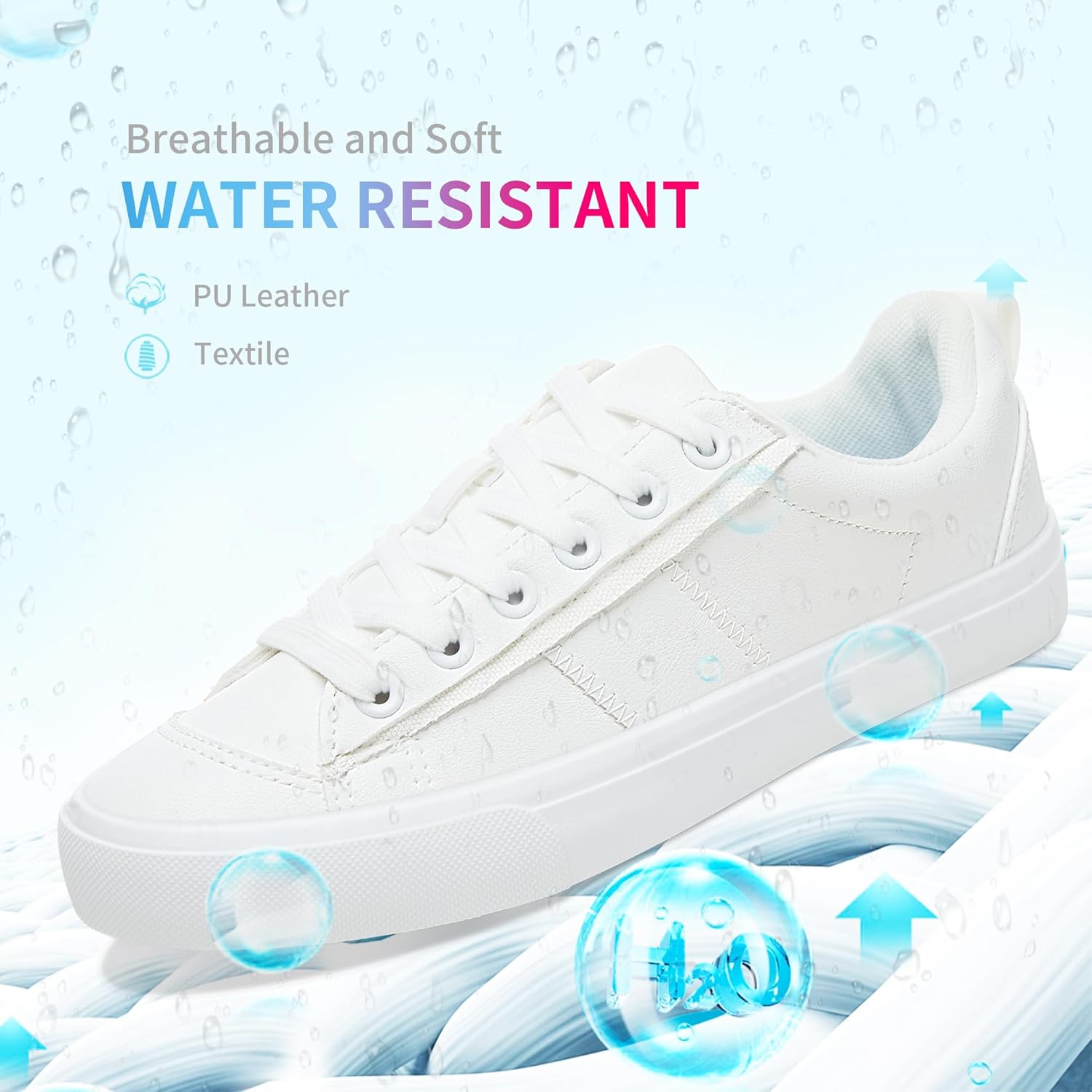 Obtaom Women Tennis Fashion Shoes Casual PU Leather Sneakers Comfortable Court Sneakers - Image 5