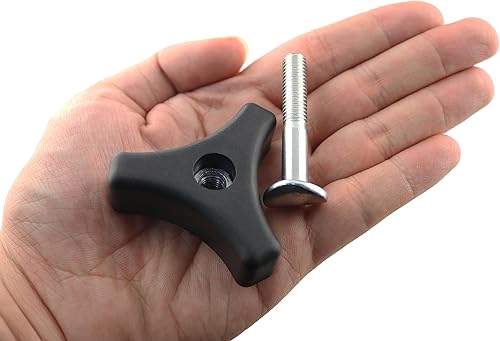 Miniatura 5 de 2 juegos de piezas de repuesto de perno de tornillo de tuerca de mariposa triangular para máquina cortadora de césped