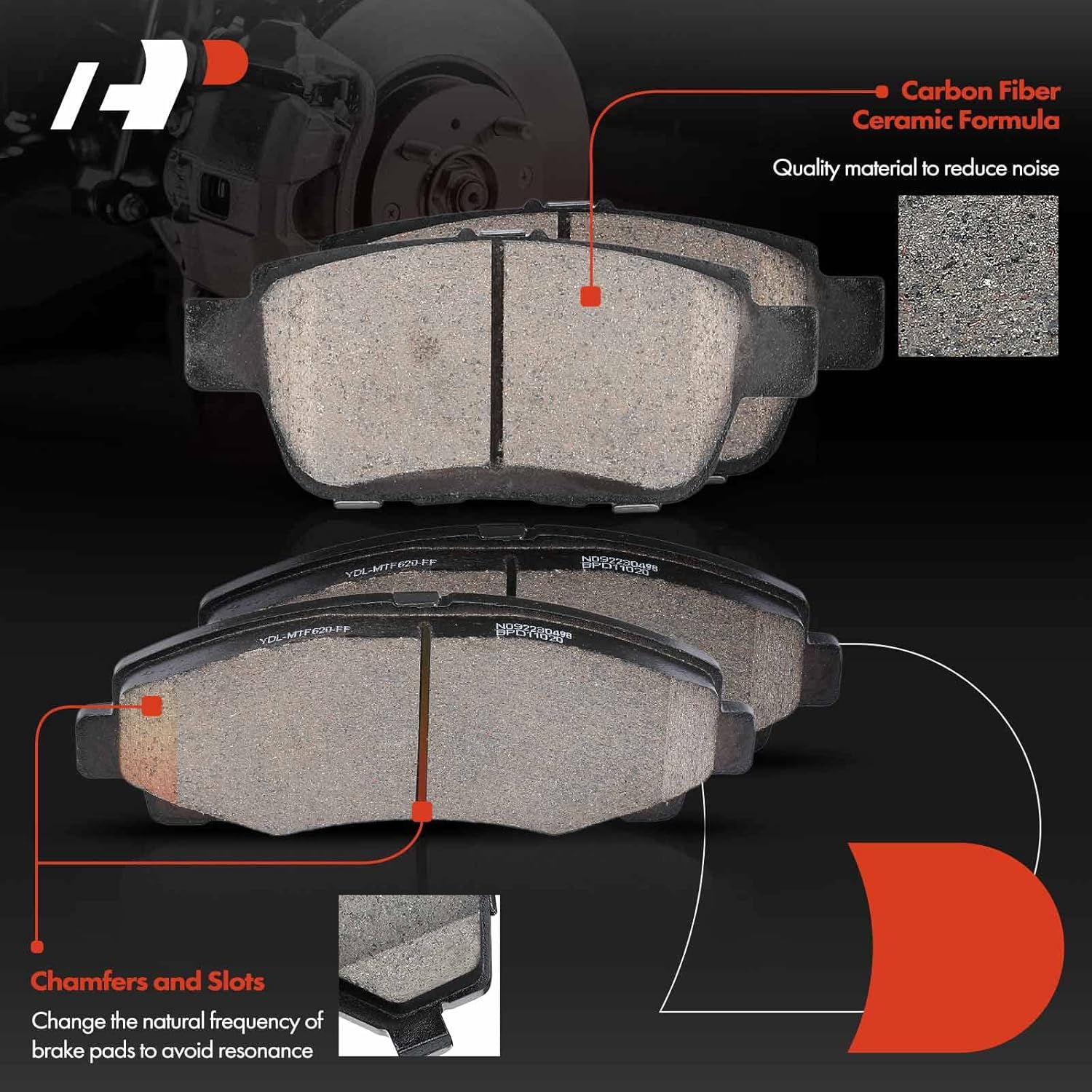 A-Premium Front and Rear Brake Pads Replacement for Honda Ridgeline 2006-2011 Acura TL set of 2
