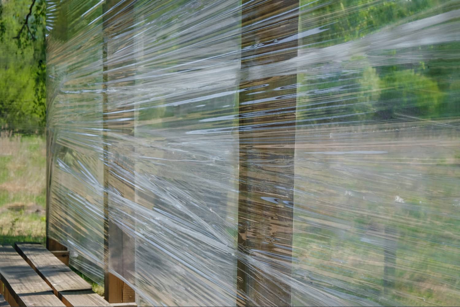 GSHUR 300 cm x 400 cm broeikasfolie, polyethyleenfolie, 1120 g, extra dik, scheurbestendig, tuinfolie van polyethyleen, transparant, tunnelfolie, tomatenhuisfolie