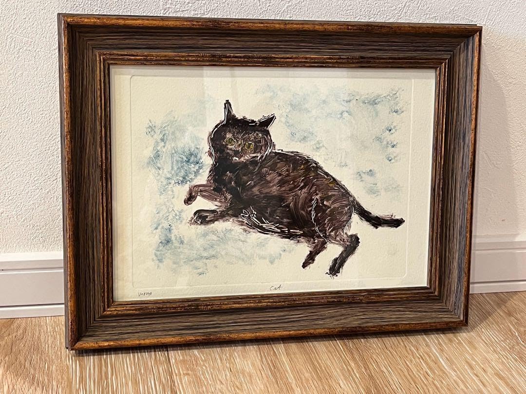 絵画】横たわる猫
