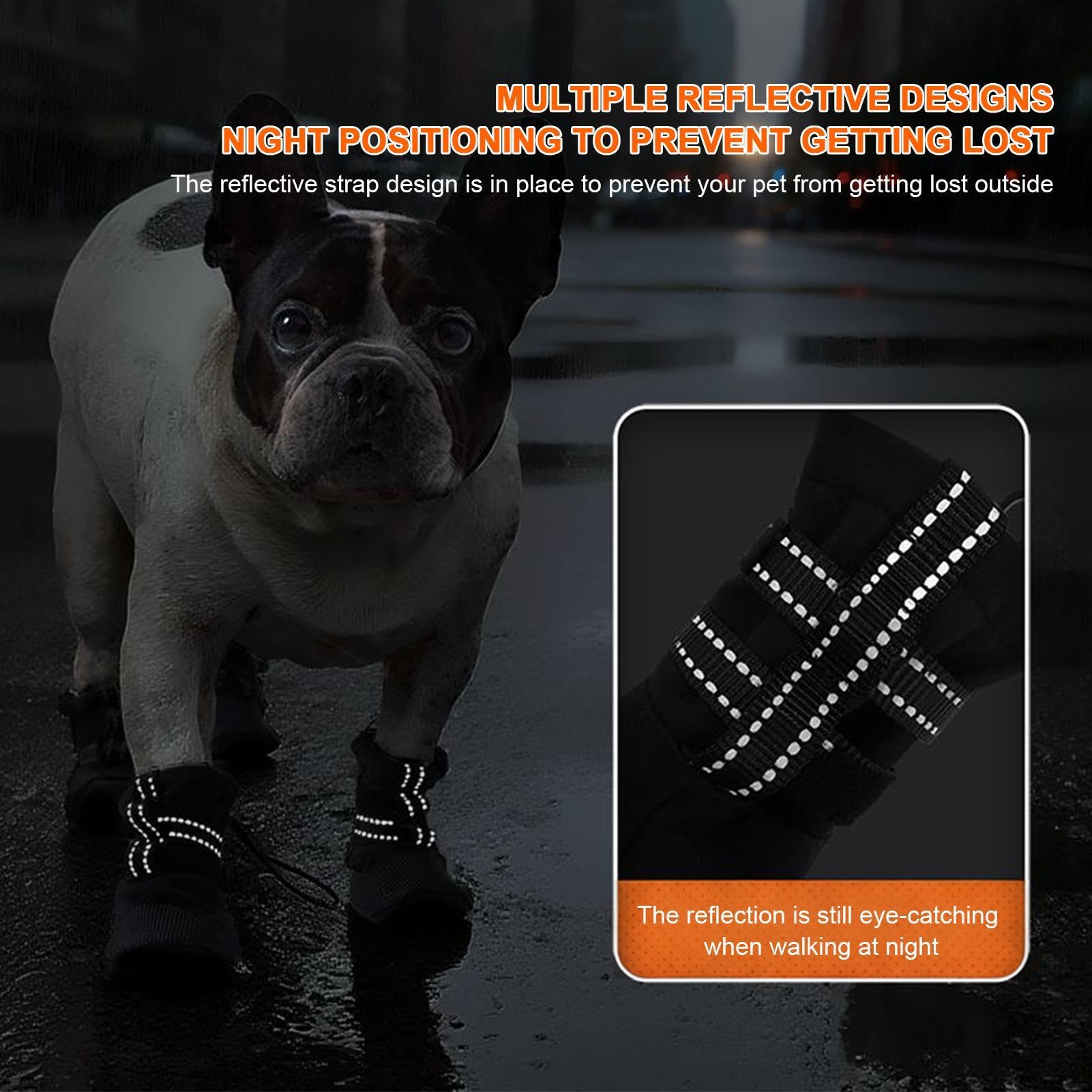 Scarpe per cani | 4 pezzi antiscivolo per animali domestici – protezione anti-leccare antiscivolo per animali domestici, per escursioni, passeggiate, , pioggia, inverno, neve