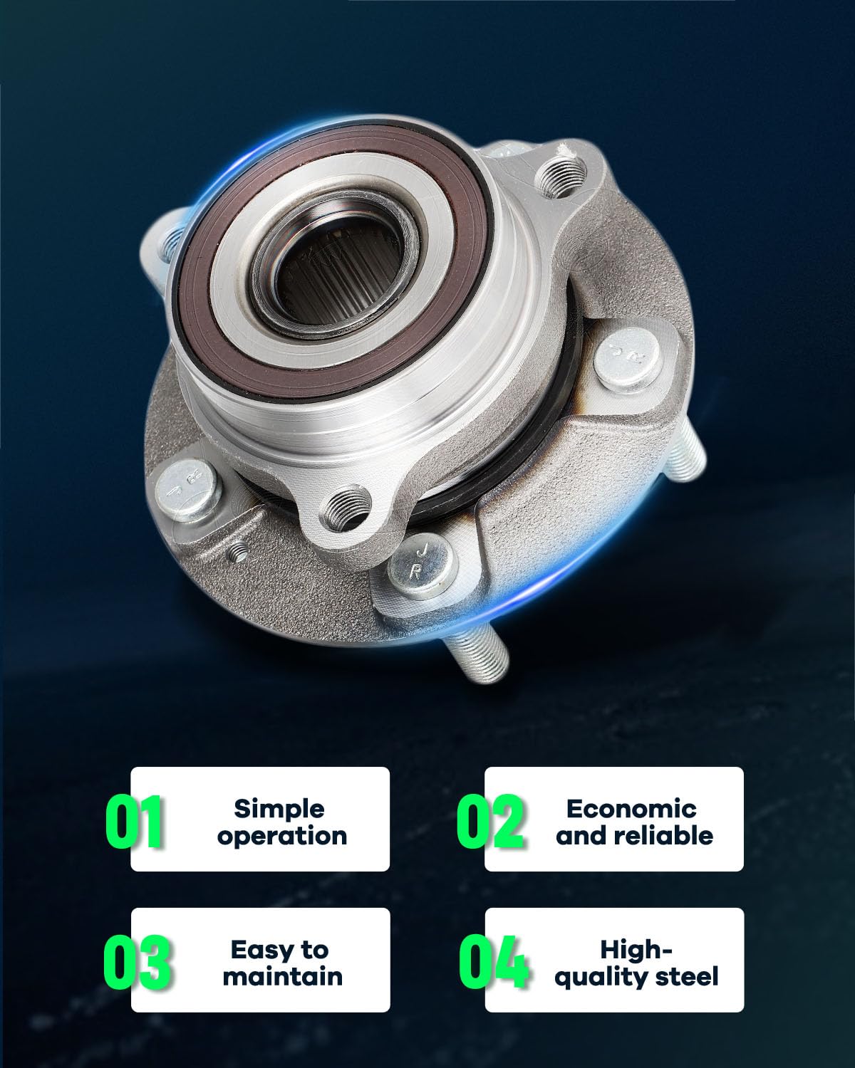 Set Of 2 Front Wheel Bearing Hub Assemblies For Hyundai Elantra 2017-2023 (5-Bolt) 14 thumbnail image