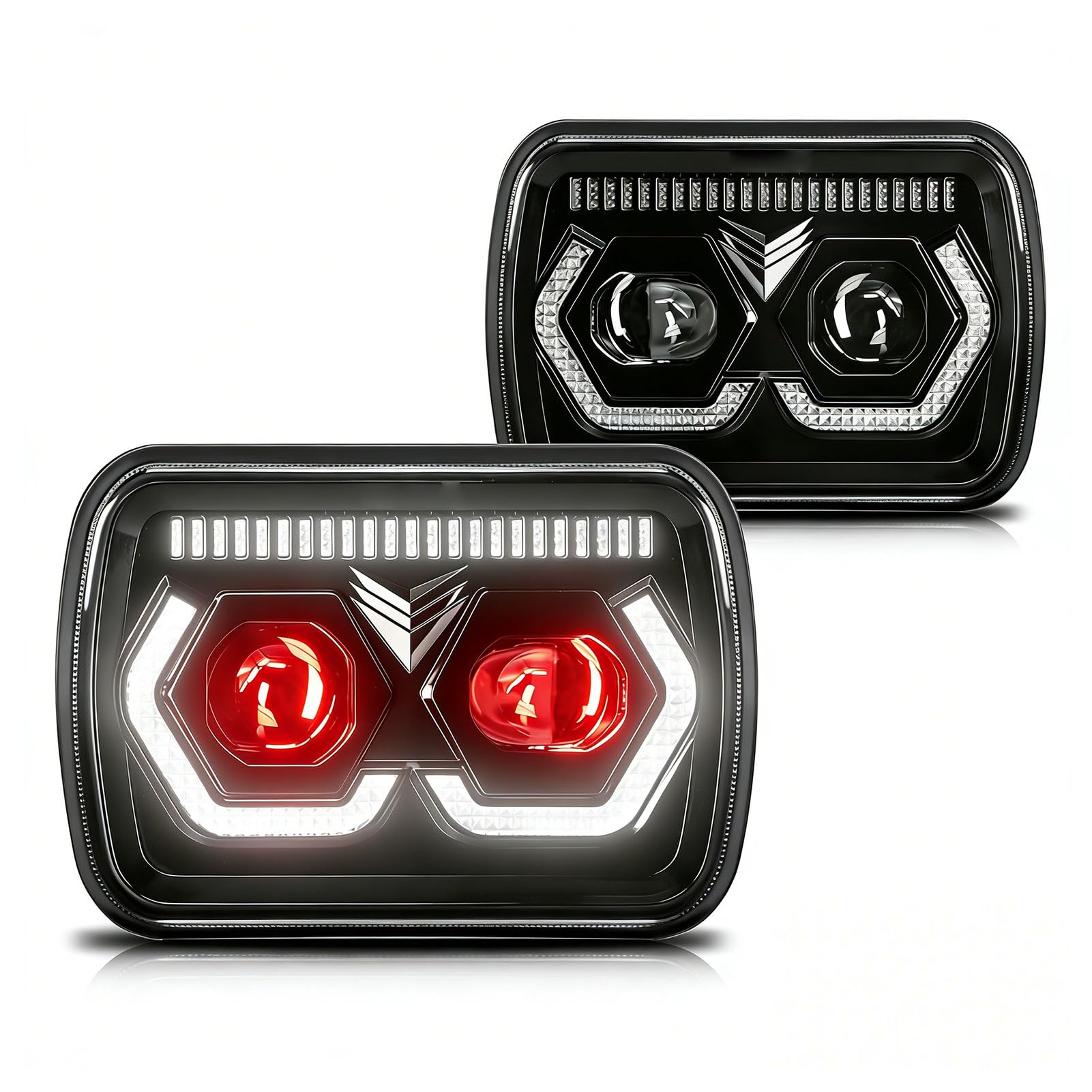 Tbest 5x7 7x6 Cali LED Reflektor DRL Prostokątny Reflektor światła Drogowego Sygnalizacyjnego 9000LM Wysoki Niski strumień IP67 Odlewany Aluminiowy do Samochodów Motocykli