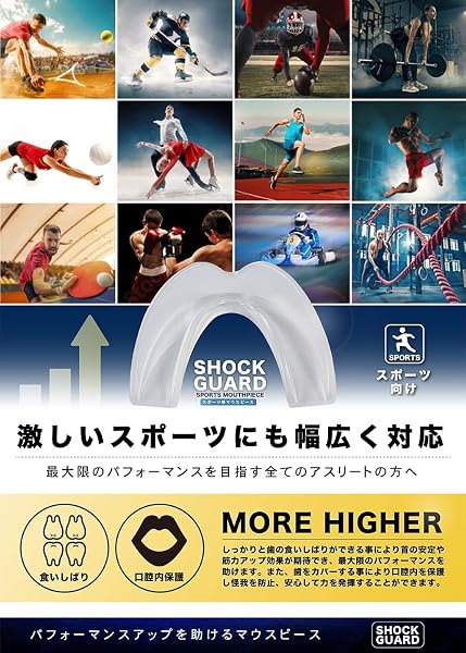 SHOCK GURAD マウスピース スポーツ アスリート 薄型 軽量 成形 ボクシング 空手格闘技 筋トレ 野球 ラグビー 陸上競技 (子供用) clear - 5