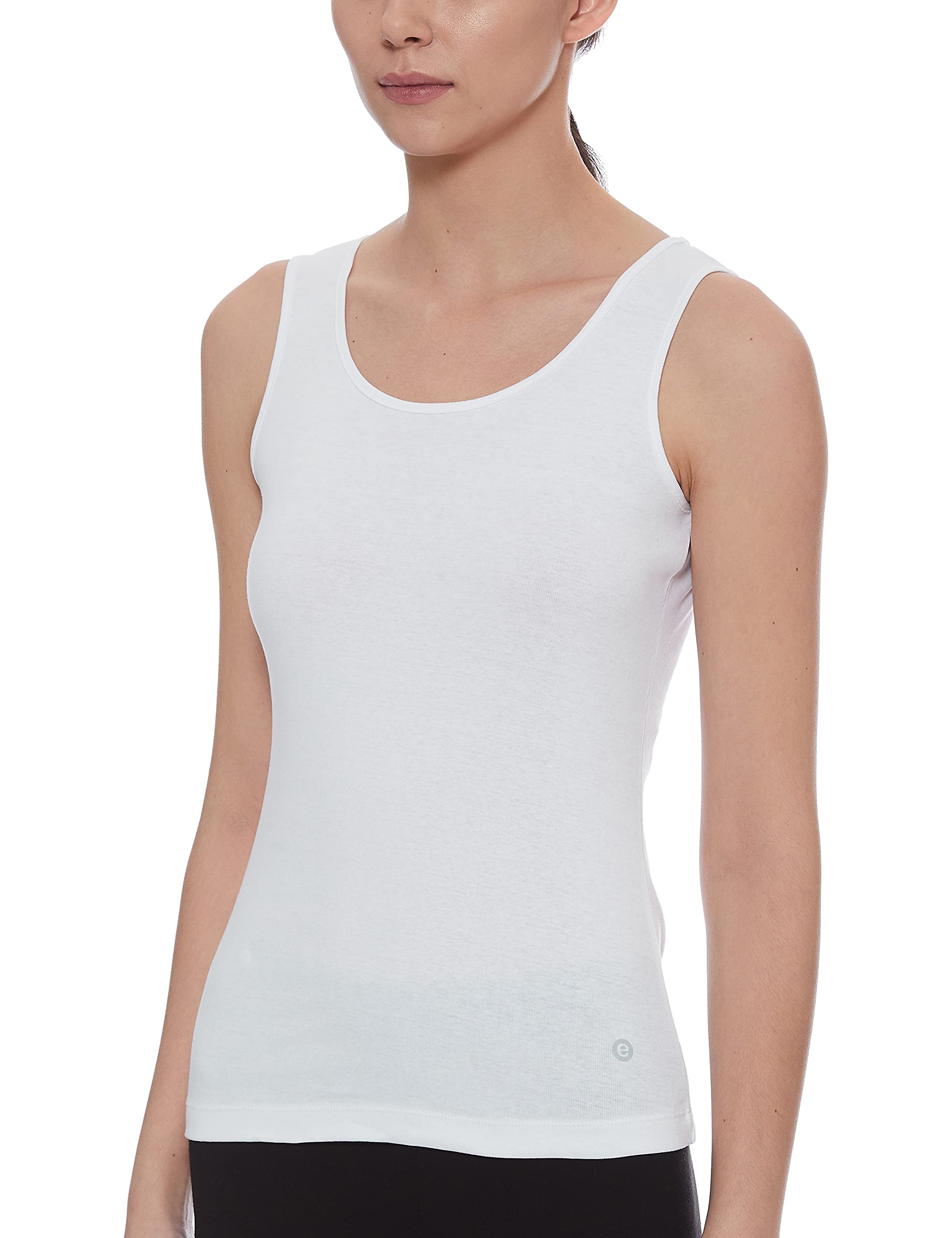Enamor E025 Essentials Stay New Slim Fit Soft, Naturally Breathable Cotton Fabric Tank Top For Women-(E025_White_M) - Image 3 thumbnail
