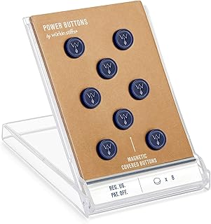 Blue Magnetic Power Buttons by Würkin Stiffs | Pack of 8 | Replacement Magnets for Power Stays | Magnets for Collar Stays in Storage Case | As Seen on Shark Tank