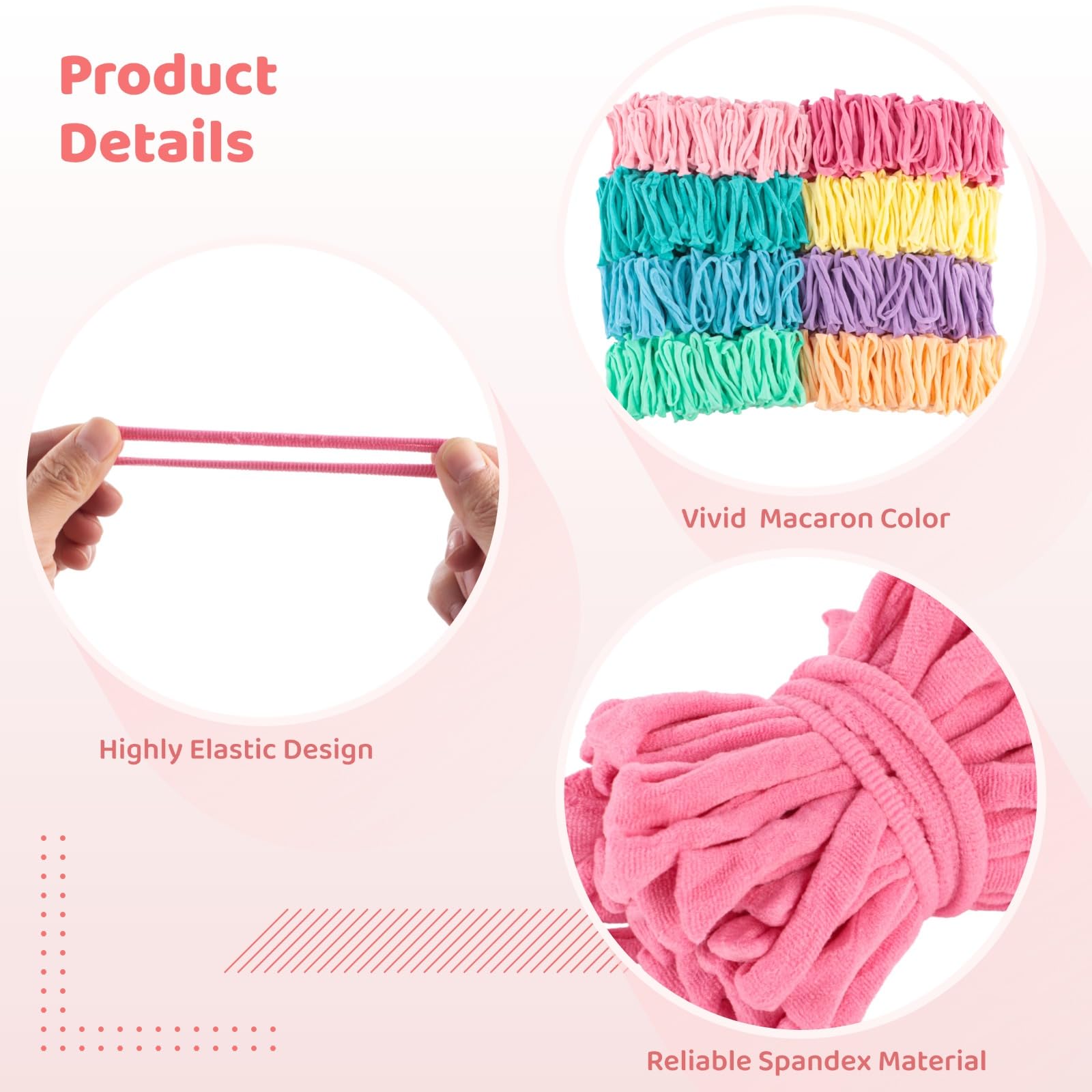 800 pièces, bandes élastiques de rechange pour métier à tisser, en spandex multicolores, tons macaron, pour bracelets, loisirs créatifs DIY et bijoux