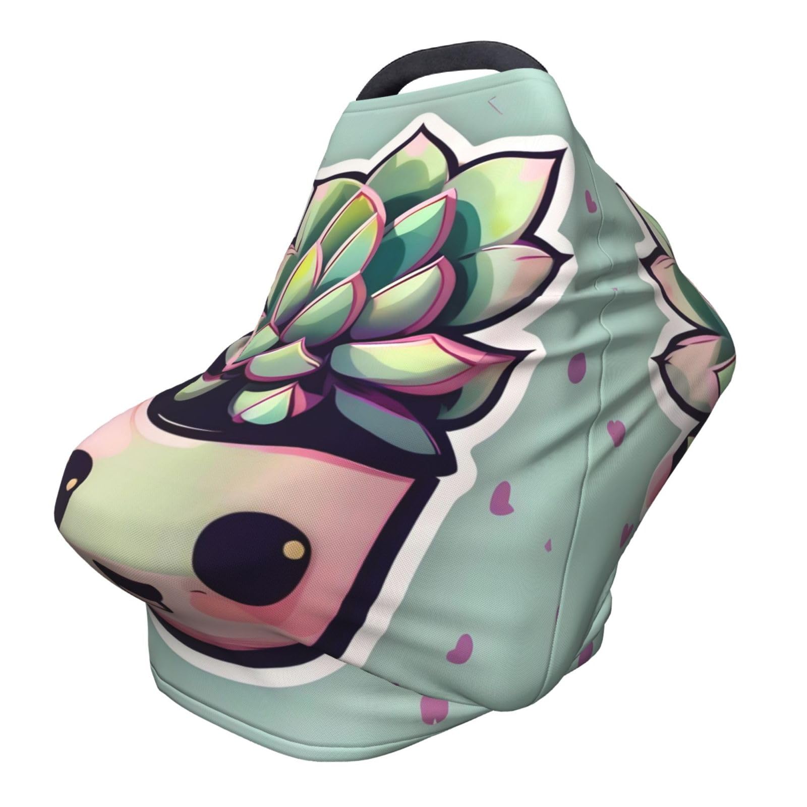 XZDHYZ Smiling Succulents Versatile full-print Stroller Chair Cover/Nursing Cover, specially designed for your baby, Black