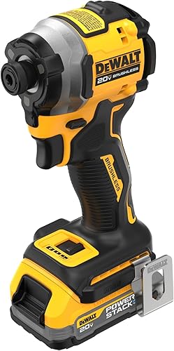 Miniatura 6 de DEWALT Kit de taladro de impacto inalámbrico ATOMIC de 20 V, 1/4 de pulgada, batería y cargador incluidos (DCF850E1)