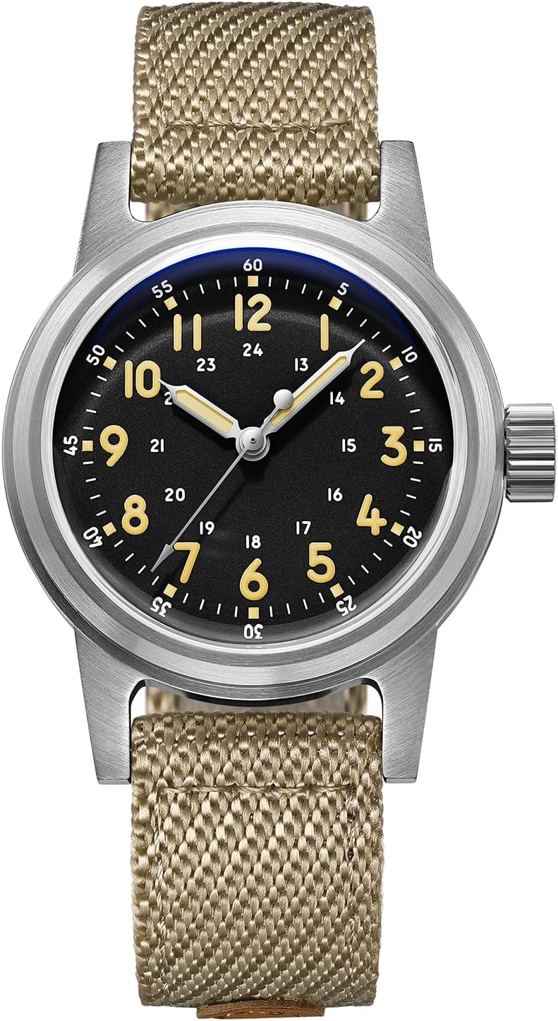 ADDIESDIVE 36 MM Vintage Automatic Watch Sterile Dial 200 M Waterproof Military Watches for Men and Women Nylon/Leather Strap Outdoor Sport Watch