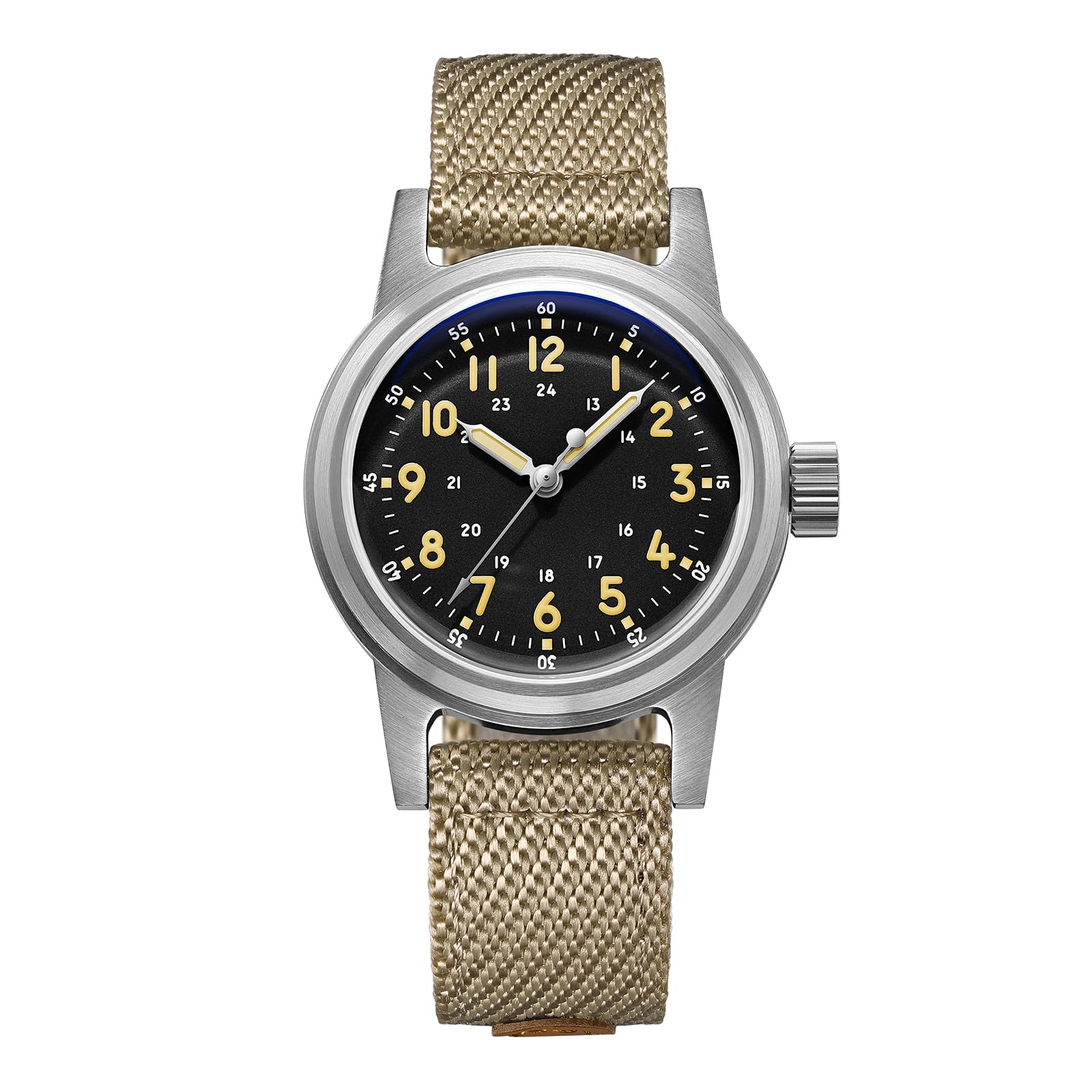 ADDIESDIVE 36 MM Vintage Orologi Militari Uomo Automatico 200 M Resistente all'Acqua NH35 Acciaio Sportivo Orologio da polso Cinturino in Nylon