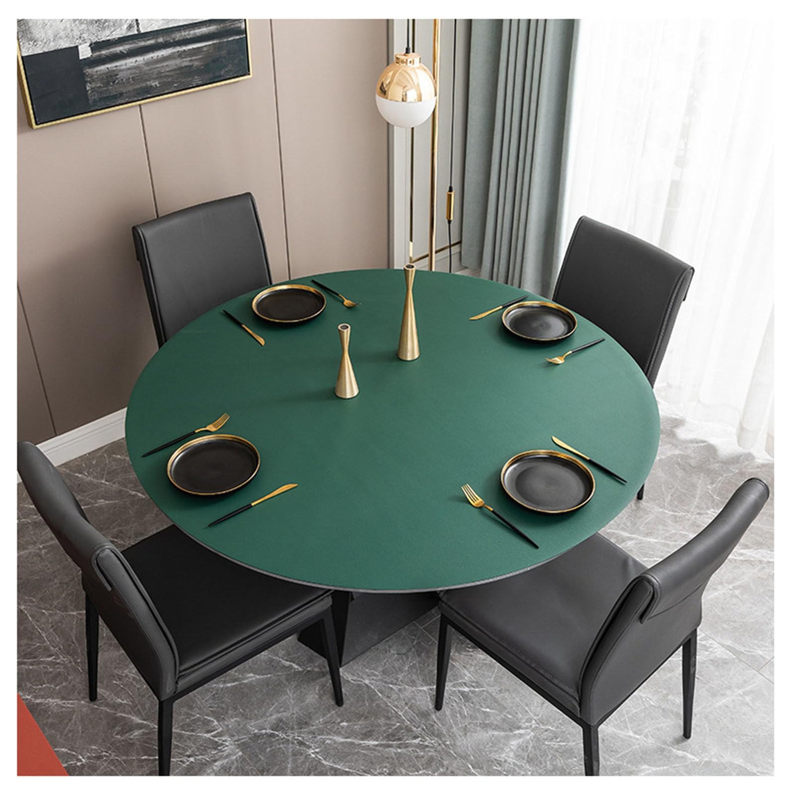 Nappe ronde en cuir pour salle à manger et terrasse extérieure