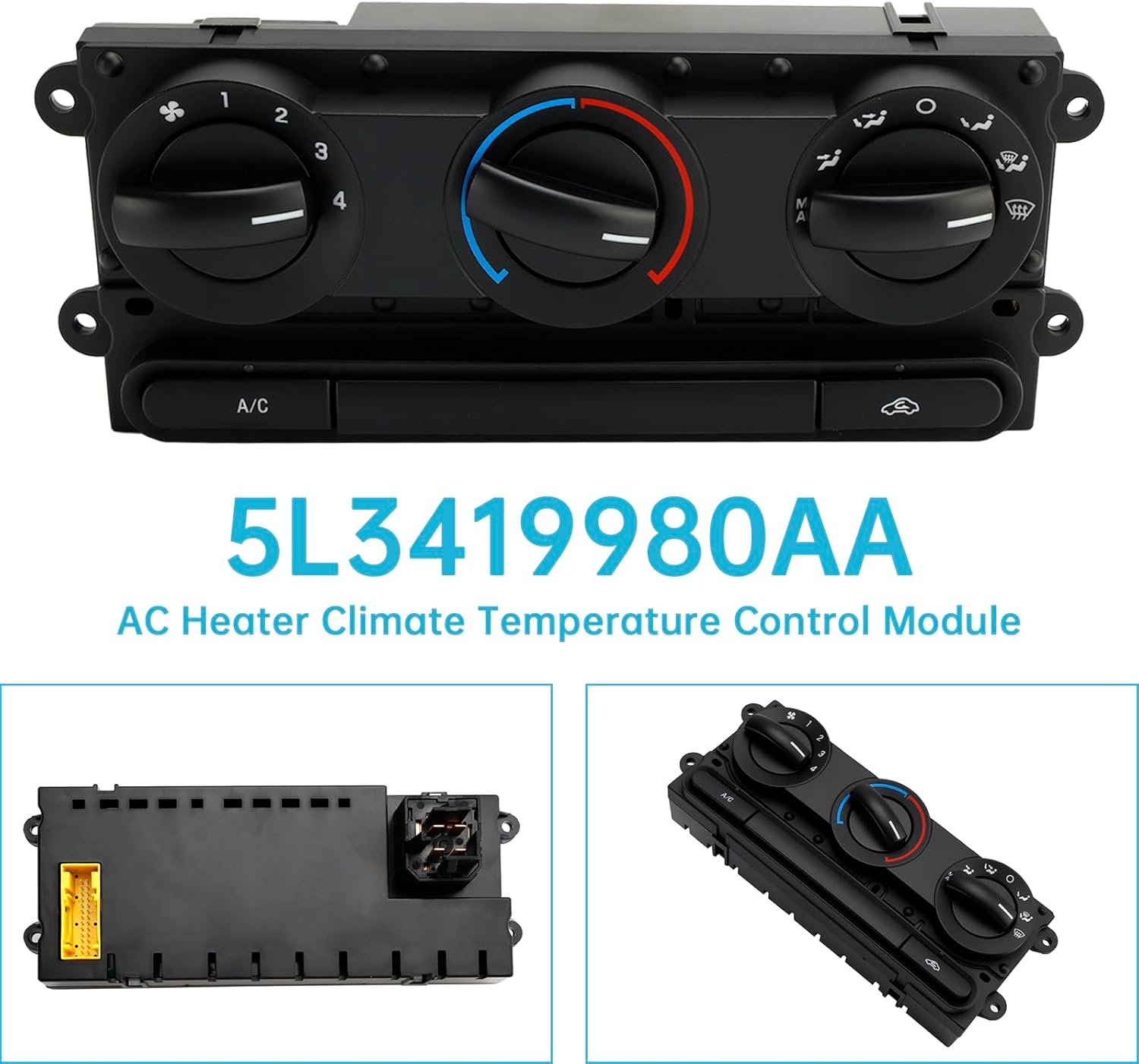 Artudatech AC Heater Climate Temperature Control Module for Ford F-150 2004-2008 5L3419980AA 5L34-19980-AA, 599-172