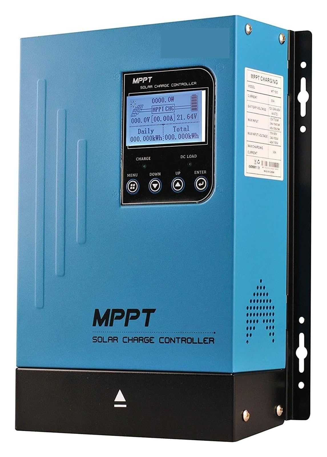 Kontroler ładowania słonecznego 60A MPPT Solar Charge Controller 12V24V48V Auto Battery Regulator Panel Max 150V Input For Lithium Sealed Gel And Flooded(Blauw)