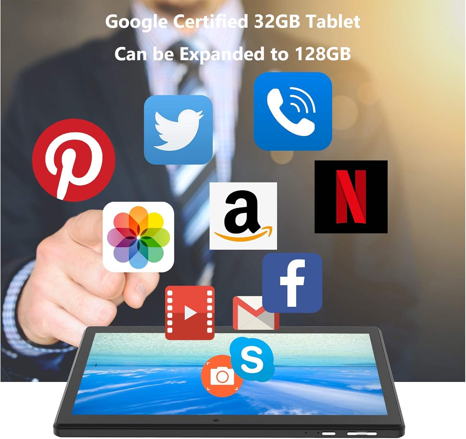 Exсluѕіvе Sресіаl Tablet 10 inch, Tablets Android 10.0 OS, 2+32GB Quad Core, 10.1'' IPS HD Screen, Google Play Store, WiFi, Cameras, Bluetooth, USB Type C, 6000 mAh, Black