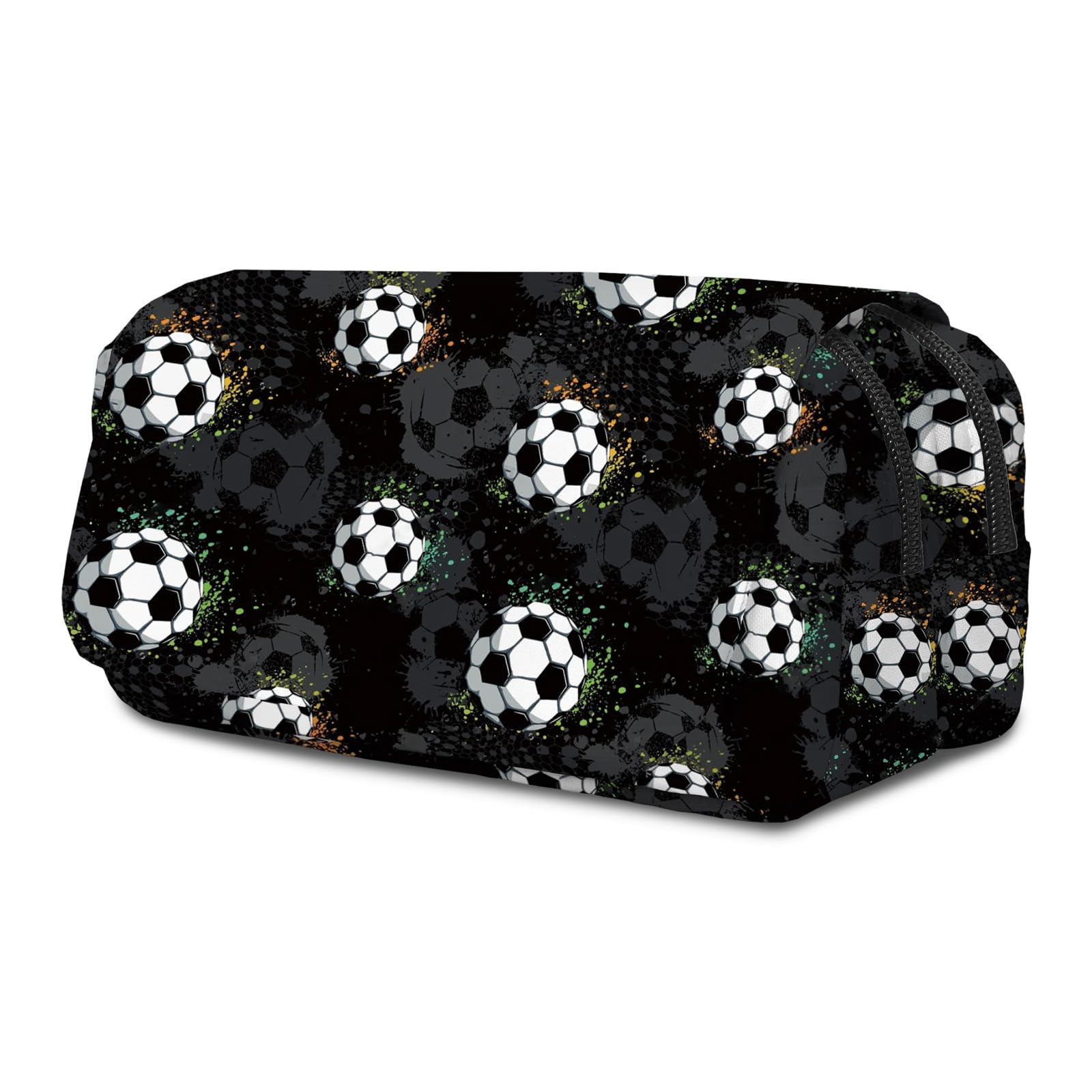 Onperpoe Football Pencil Case for Boys, Large Pencil Case Big Capacity Soccer Pouch Bag with Double-Layer Flip-top, Stationery Bag Football Pencil Cases for Boys Girls Students School Supplies