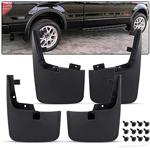 CHEDA Juego de 4 guardabarros compatibles con Ford 2015-2018 F150 guardabarros sin guardabarros delantero y trasero
