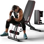 FitinOne Adjustable Weight Bench Workout Bench for Home Gym, 660 lbs Capacity Multi-Functional Folding Exercise Bench for Full Body Incline Decline