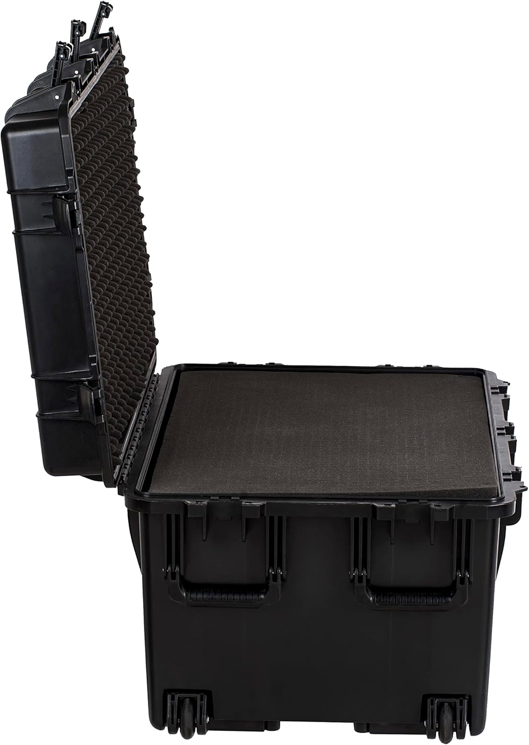 MEIJIA Portable All Weather Waterproof Camera Case,Customizable Fit Foam with Rolling Wheels and Retractable Pull Handle,33.25"X24.4"X19.3" - Image 8