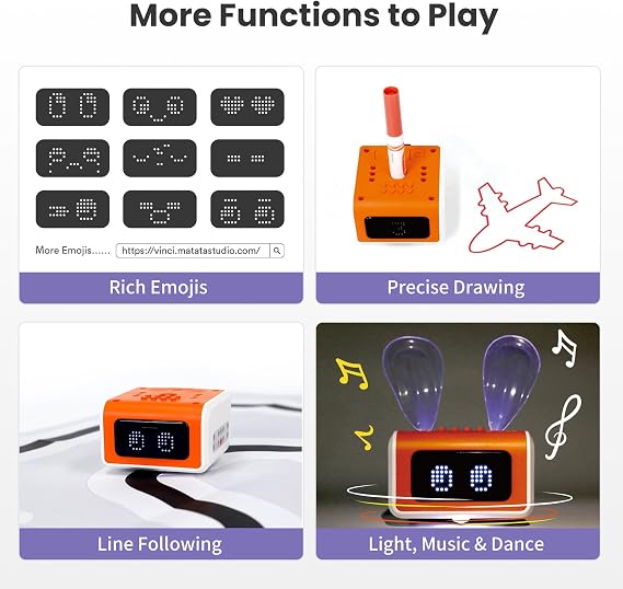 VinciBot Classroom Set, 6 Coding Robots for School STEM 8-12 | Scratch & Python Programmable Robots with Rich Learning Materials, Complete STEM Kit for School Grades 2-7