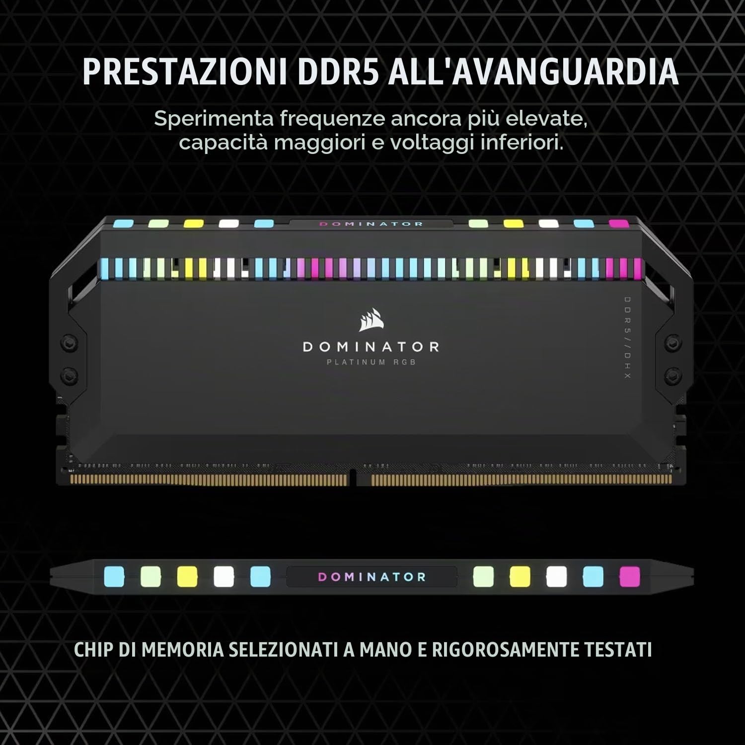 CORSAIR DOMINATOR PLATINUM RGB DDR5 RAM 32GB (2x16GB) Fino a 6000MHz CL36 Intel XMP Compatibile iCUE Memoria per Computer - Nero (CMT32GX5M2E6000C36)