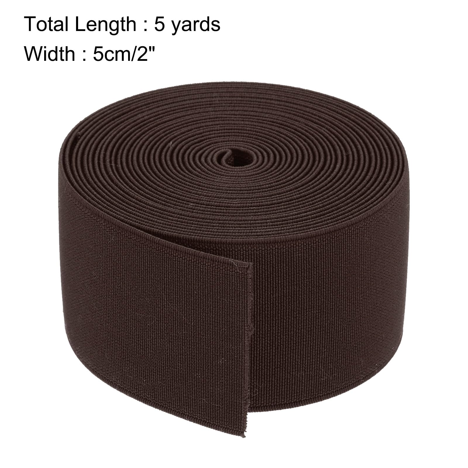 MECCANIXITY 0.8 Inch Wide Brown Knit Elastic Band | 20 Yard Spool For Sewing Waistbands, Pants, Wigs, Crafts 7 thumbnail image
