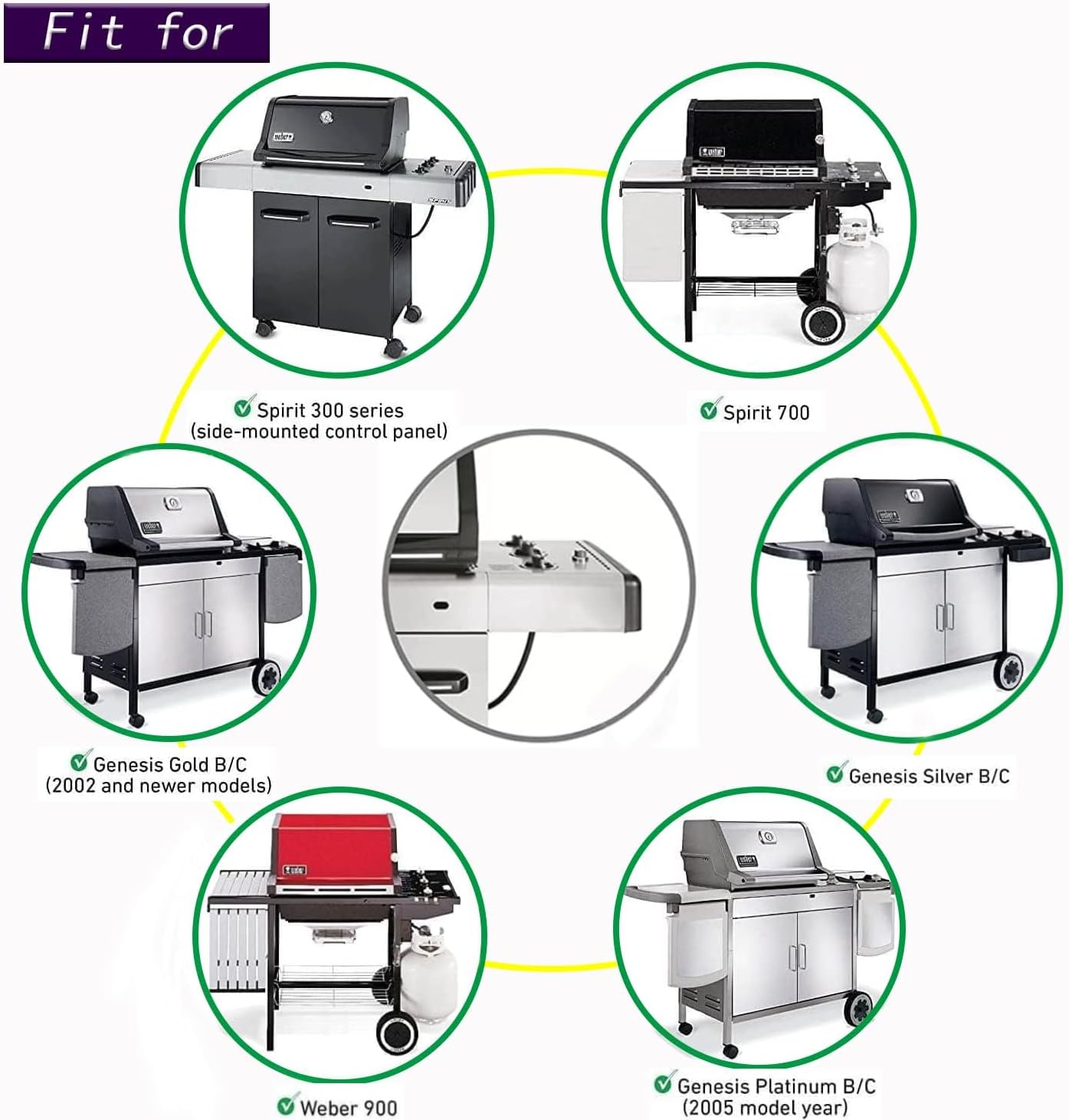 Leship 22.5" Flavorizer Bars & 28 1/8" Burner for Weber Genesis Silver Gold B/C,Spirit E310 E320 S310 S320 (with Side Control) Spirit 700 Grills,Parts for Weber 7536 7508