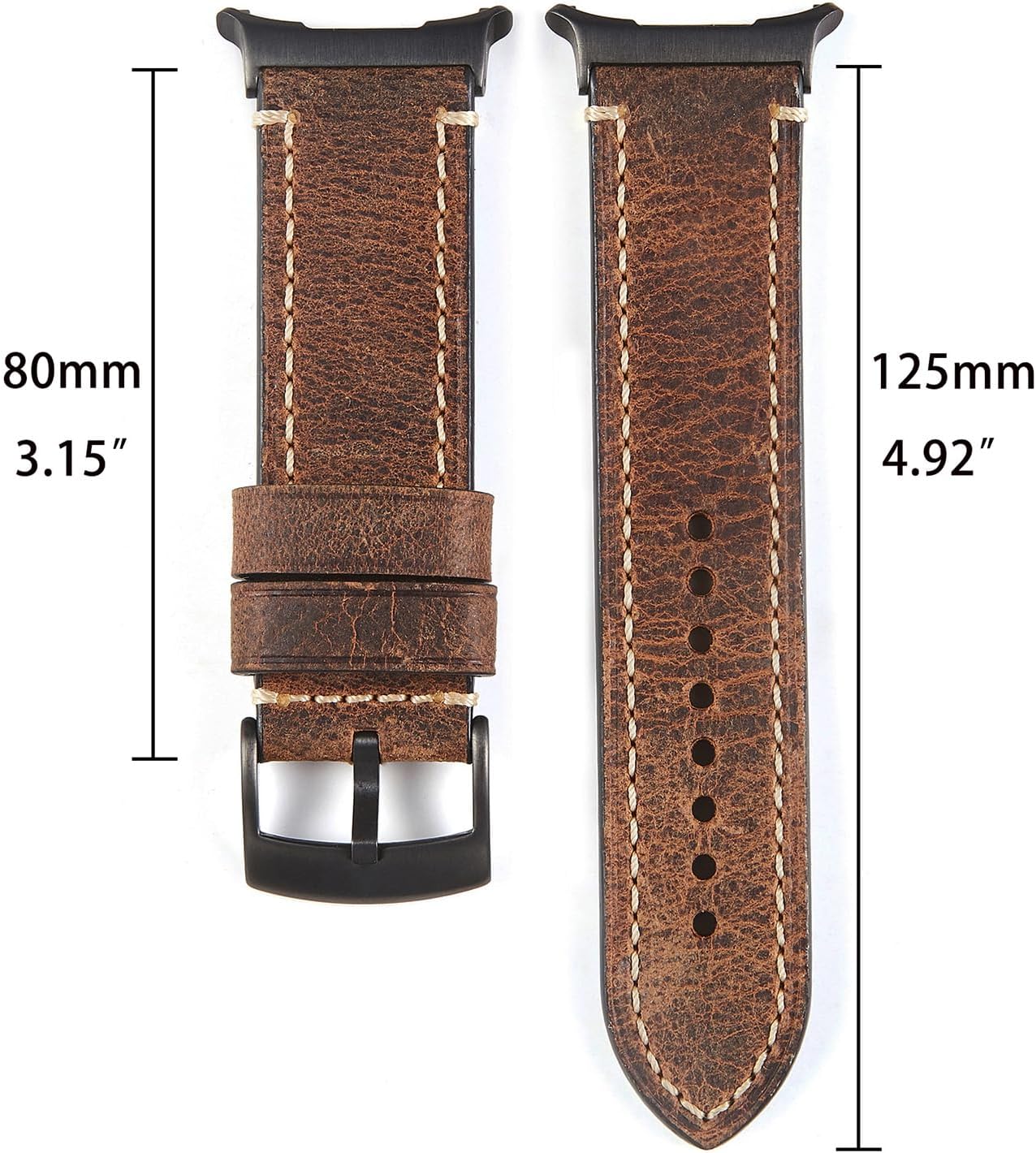 Gitalian leather Band Compatible with Samsung Galaxy Watch Ultra Band 47mm (2024/2025) , Soft Retro Oil wax Genuine Leather Watch Strap Accessories for Samsung Watch Ultra strap for Men and Women （Coffee）