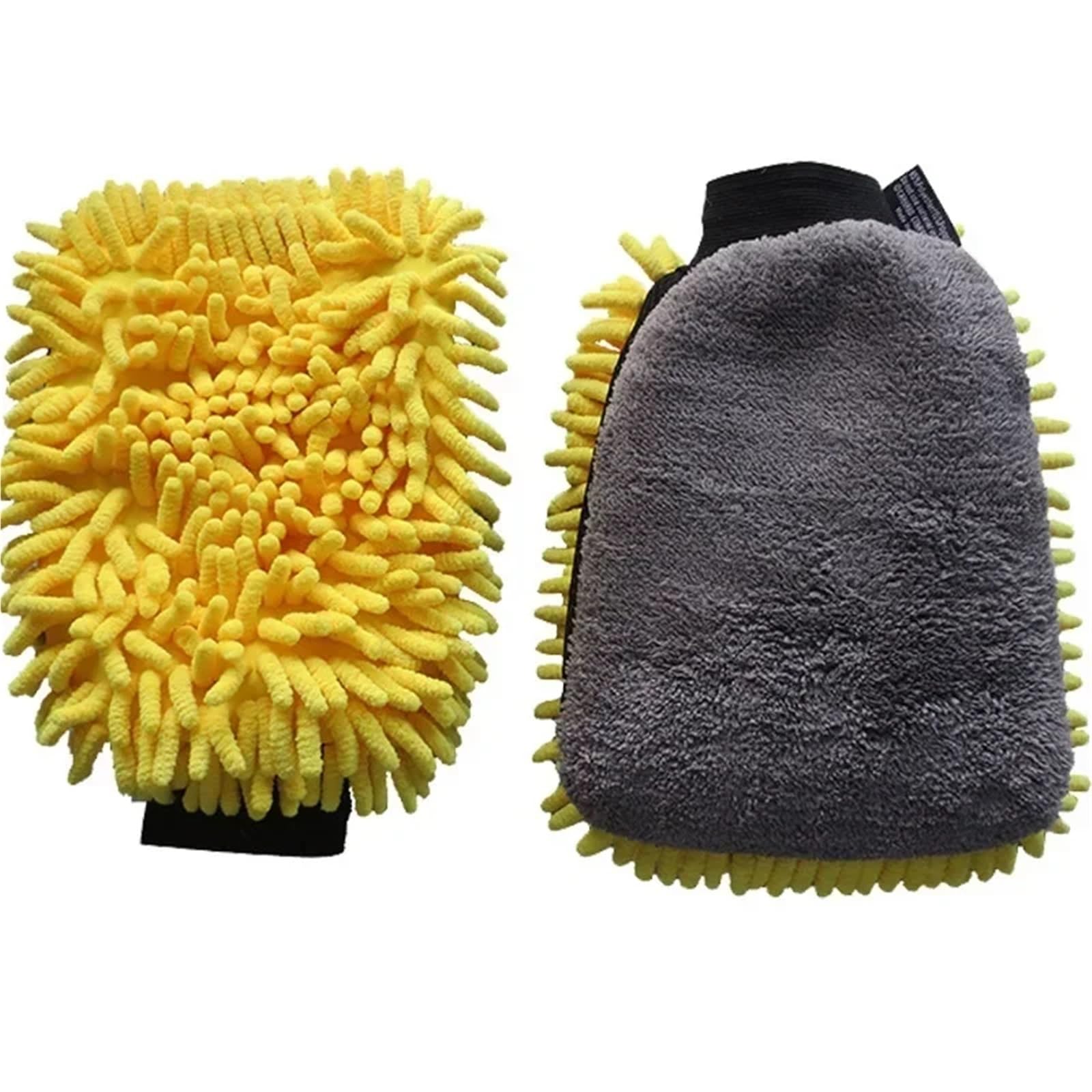 Weqyfdc Yellow Car Wash Mitt Car Wash Glove Coral Mitt Soft Anti-Scratch For Multifunction Thick Cleaning Wax Detailing Brush