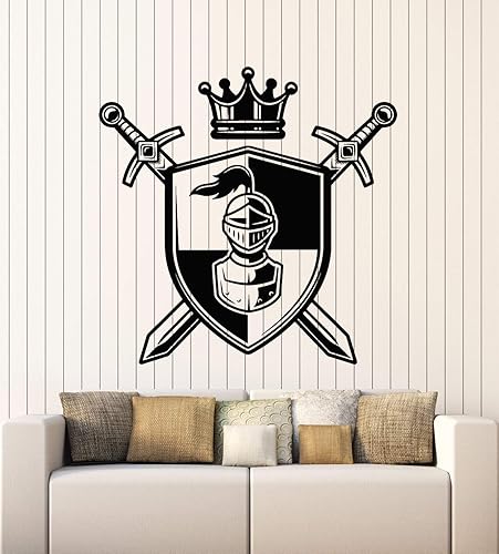 Vinilo adhesivo para pared, diseño de espadas, caballero medieval, guerrero, decoración grande (g5400), color negro Vinilo adhesivo para pared, diseño de espadas, caballero medieval, guerrero, decoración grande (g5400), color negro