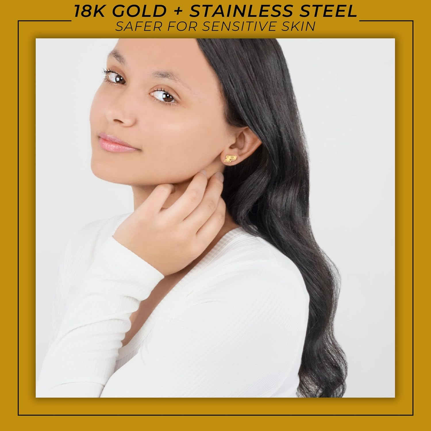 Stone Armory Earrings for Purdue University Jewelry Gifts for Women, Graduation – Stainless Steel Skin-Friendly Purdue Boilermakers stud earrings