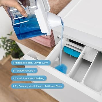 G2 GO2GETHER Laundry Detergent Container,2Pack -51oz Laundry Detergent Dispenser with 5 labels for Laundry Room, Laundry Scent Beads, Powder,Bleach,Soap,Fabric Softener Storage and Organization.