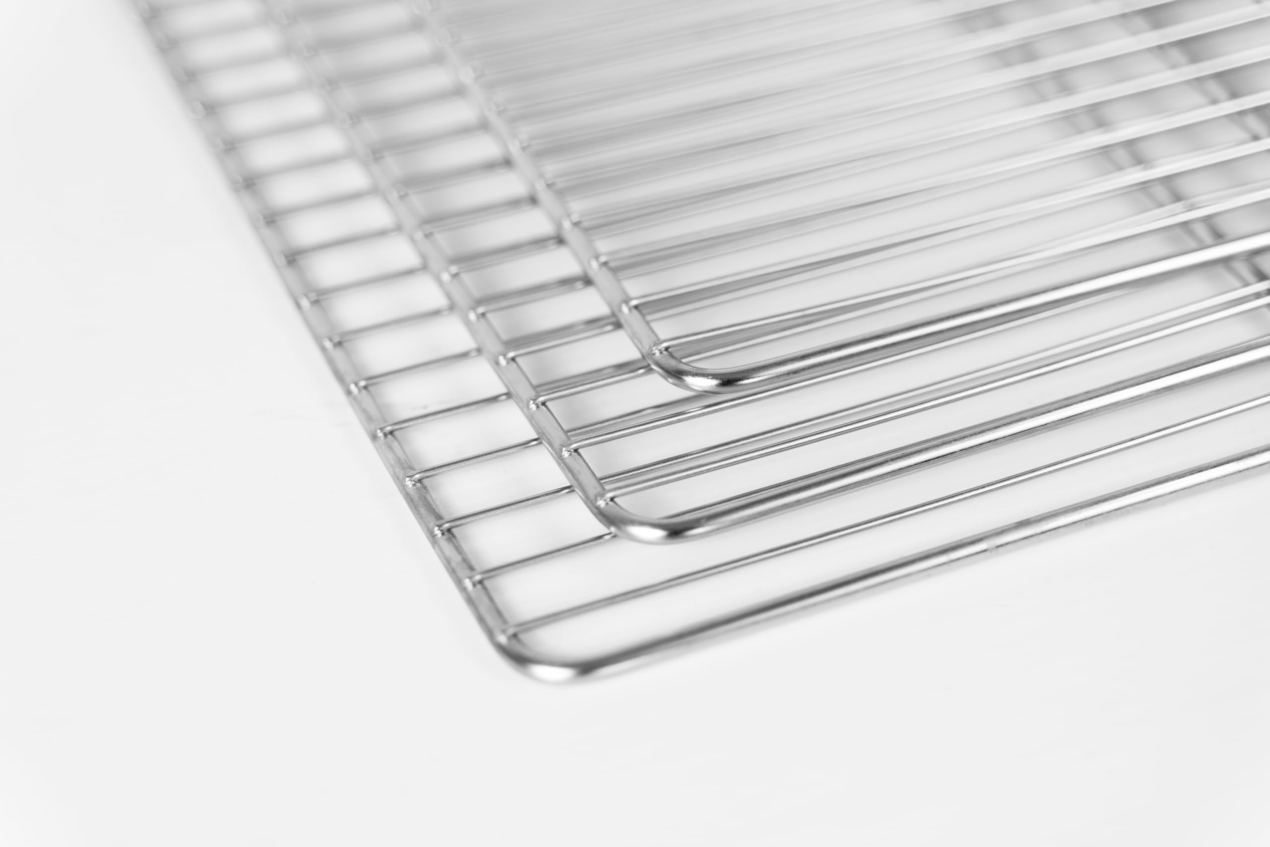 Lot de 3 grilles de four en acier inoxydable pour aliments, dimensions 53 x 32,5 cm