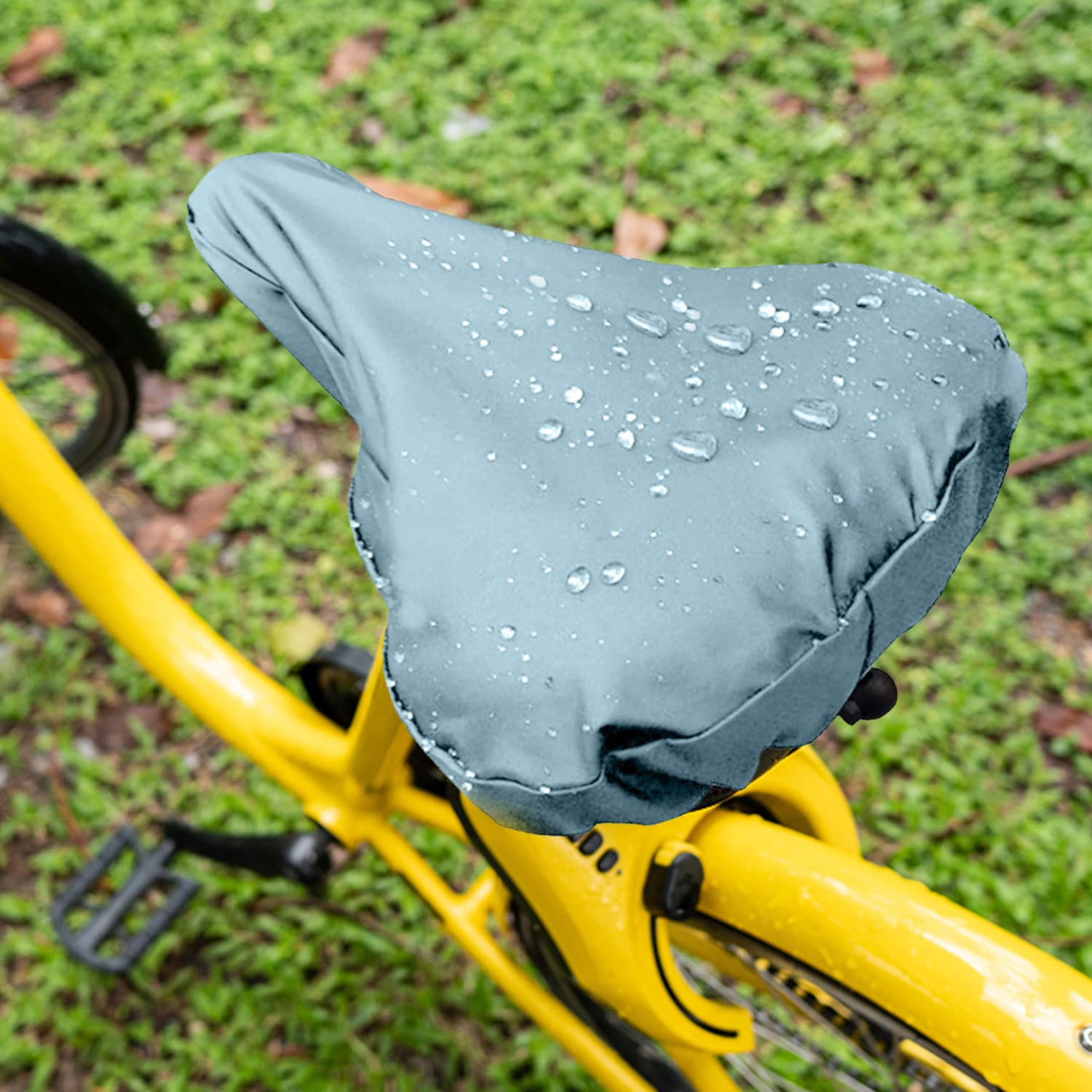 2 coprisedili impermeabili per biciclette, 2 sacchetti di stoccaggio impermeabili, protezione solare per sgabelli da bicicletta, copertura anti-polvere per cuscini di bicicletta (blu cielo, nero)