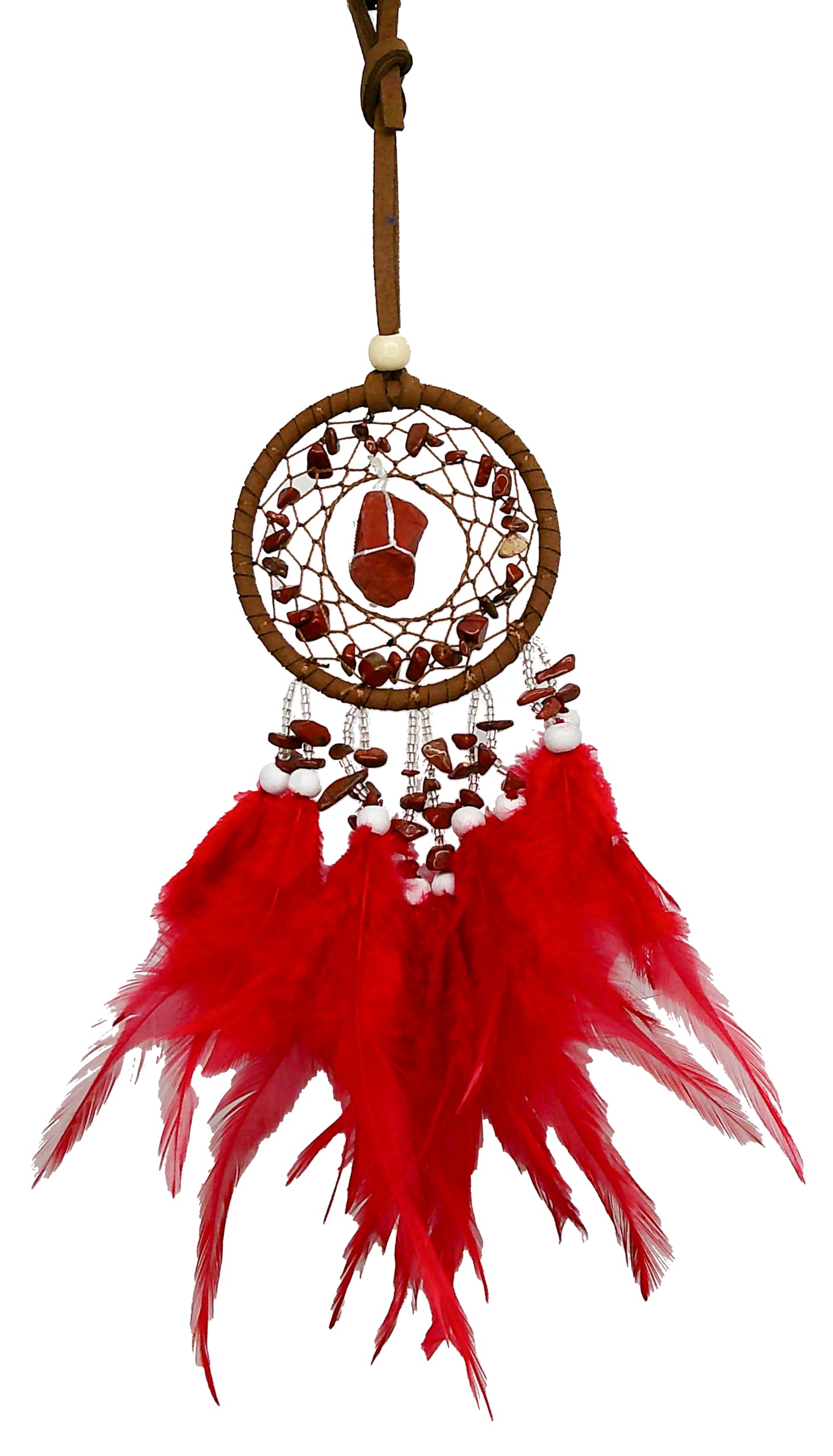 Attrape-rêves rouge chakra racine jaspe protection maison chambre