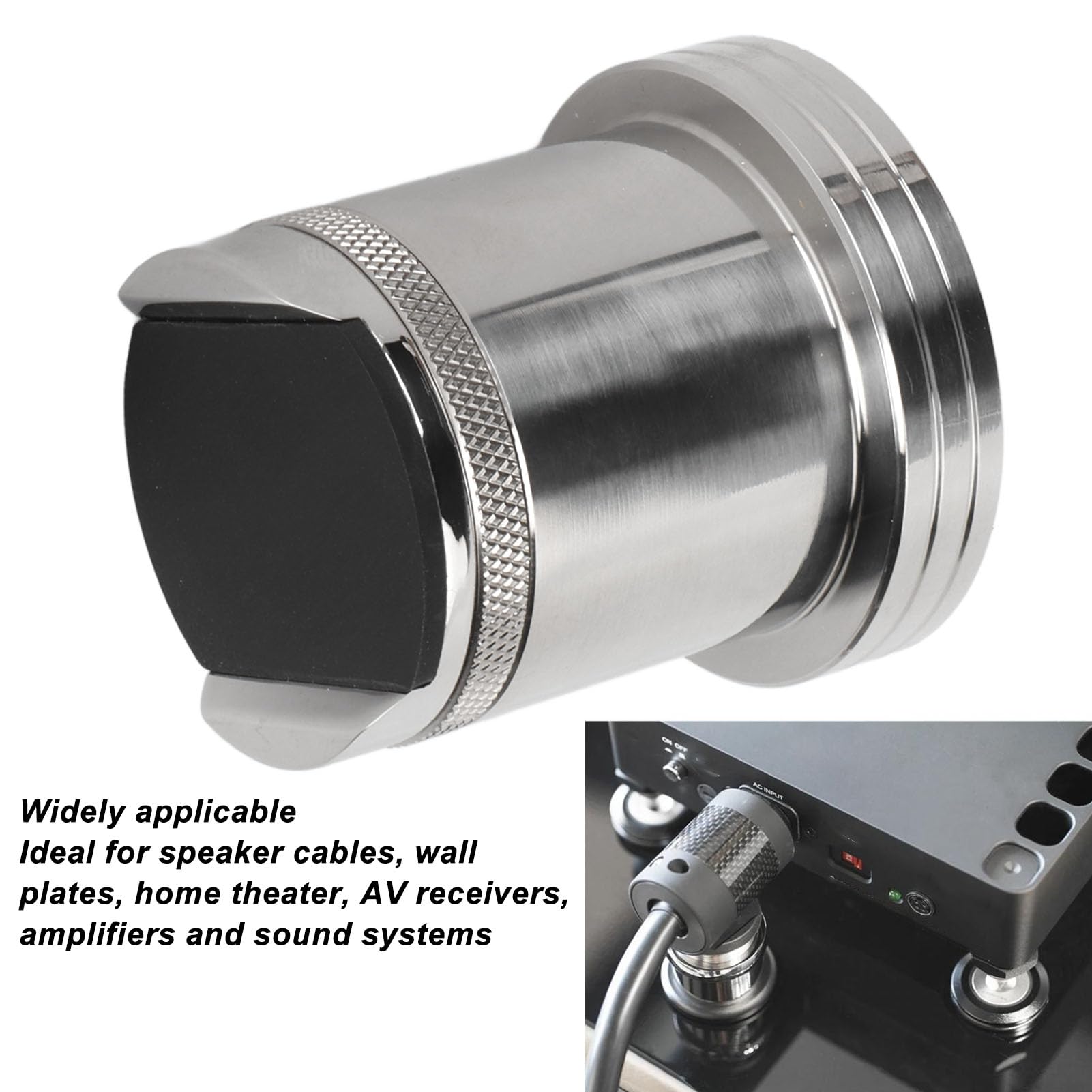 Generic Stabilizator Kabla Głośnika HiFi Zakrzywiony Otwór 3D Wspornik z Drutu ze Stopu Aluminium Skuteczna Ochrona Amplitunerów AV, Srebrny, 1 Sztuka