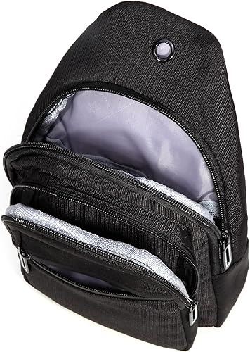 Miniatura 82 de EVANCARY Bolso bandolera pequeño para mujeres y hombres, mochila bandolera para viajes, al aire libre, senderismo Gris profundo